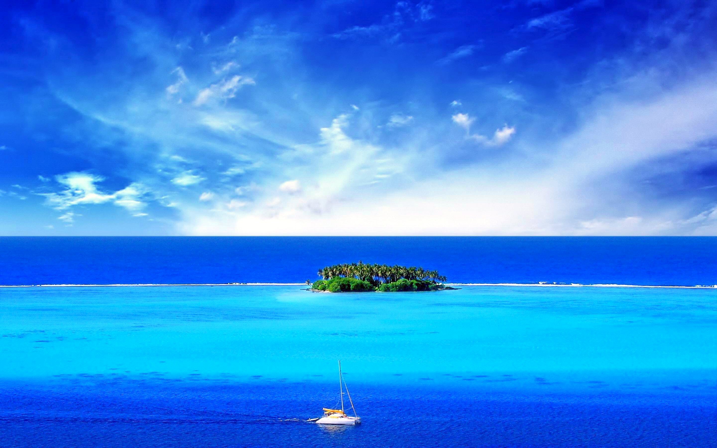 1495069 Hintergrundbild herunterladen erde/natur, tropisch, azurblau, horizont, meer, türkis - Bildschirmschoner und Bilder kostenlos