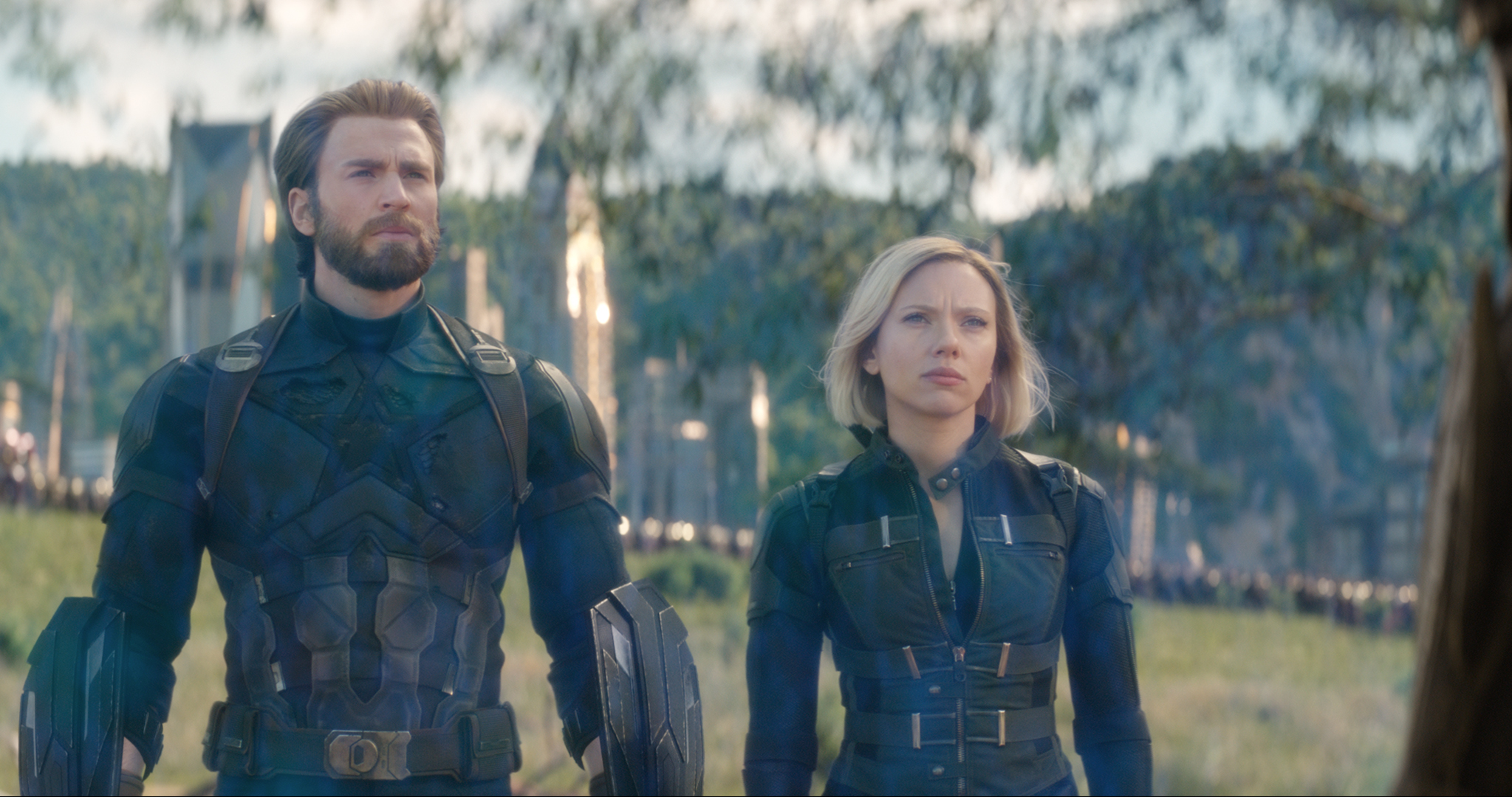 Baixar papel de parede para celular de Scarlett Johansson, Capitão América, Chris Evans, Filme, Viúva Negra, Vingadores: Guerra Infinita gratuito.