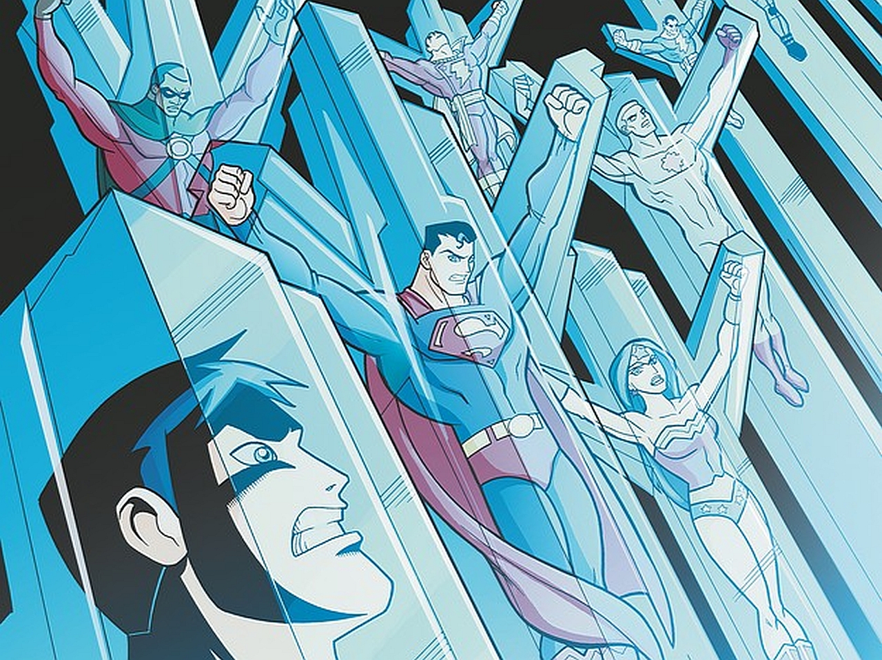 comics, young justice, captain atom, conner kent, icon (dc comics), shazam (dc comics), superboy, superman, wonder woman