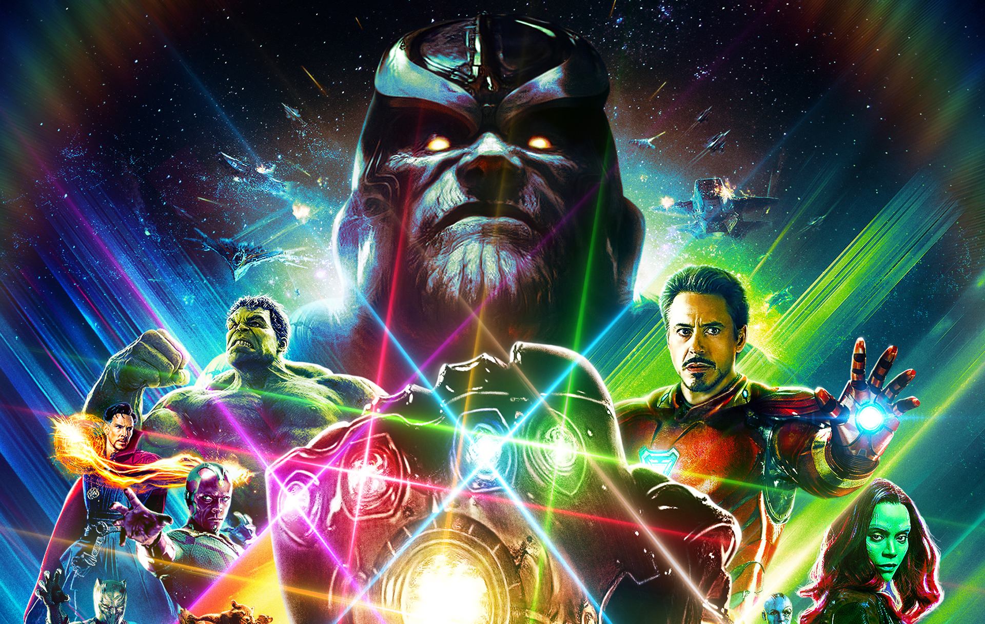 Handy-Wallpaper Hulk, Filme, Ironman, Vision (Marvel Comics), Die Rächer, Doktor Seltsam, Gamora, Thanos, Avengers: Infinity War kostenlos herunterladen.