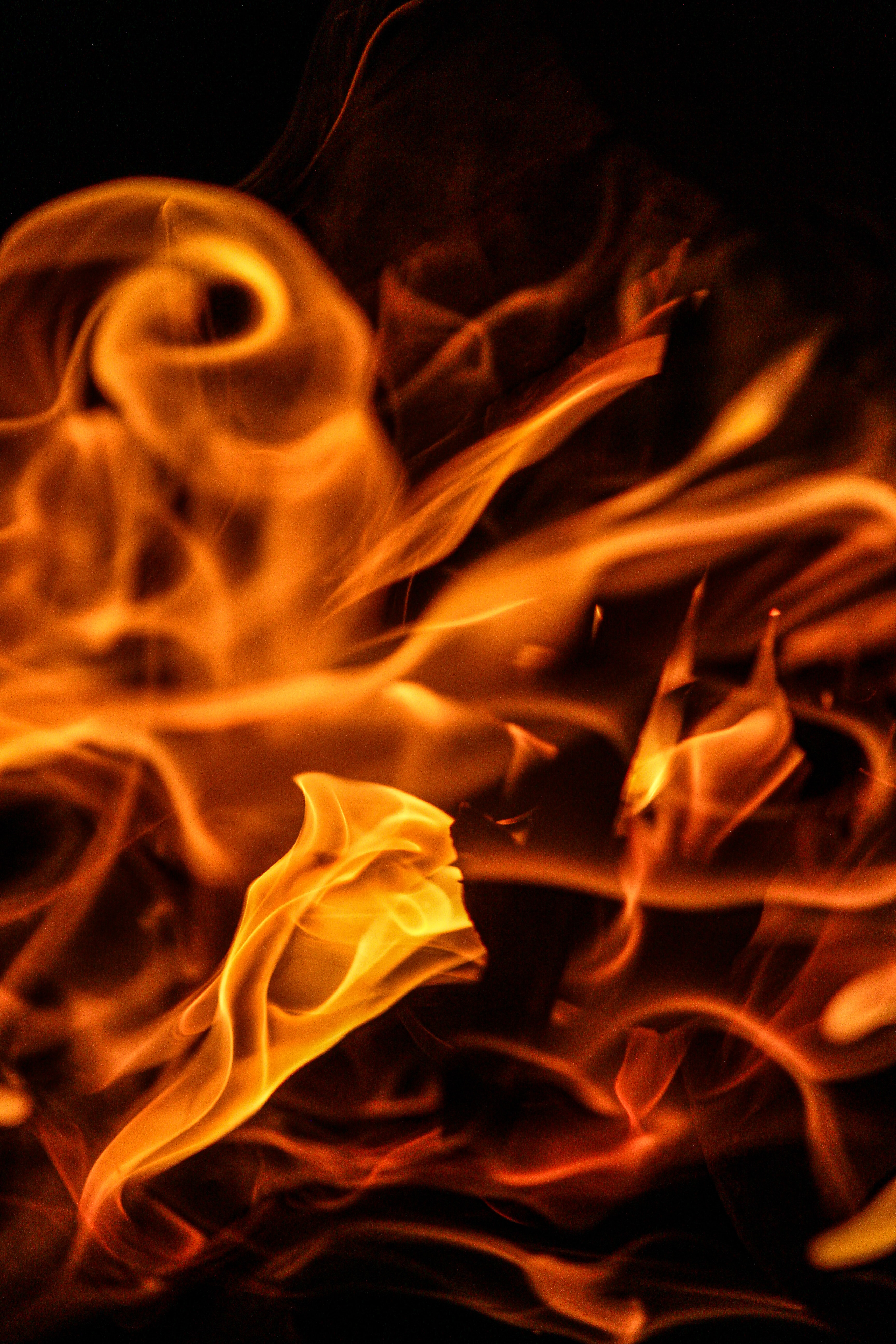 Download mobile wallpaper Flame, Bonfire, Fire, Dark for free.