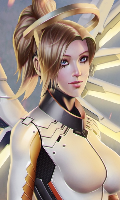 Download mobile wallpaper Angel, Overwatch, Video Game, Mercy (Overwatch) for free.