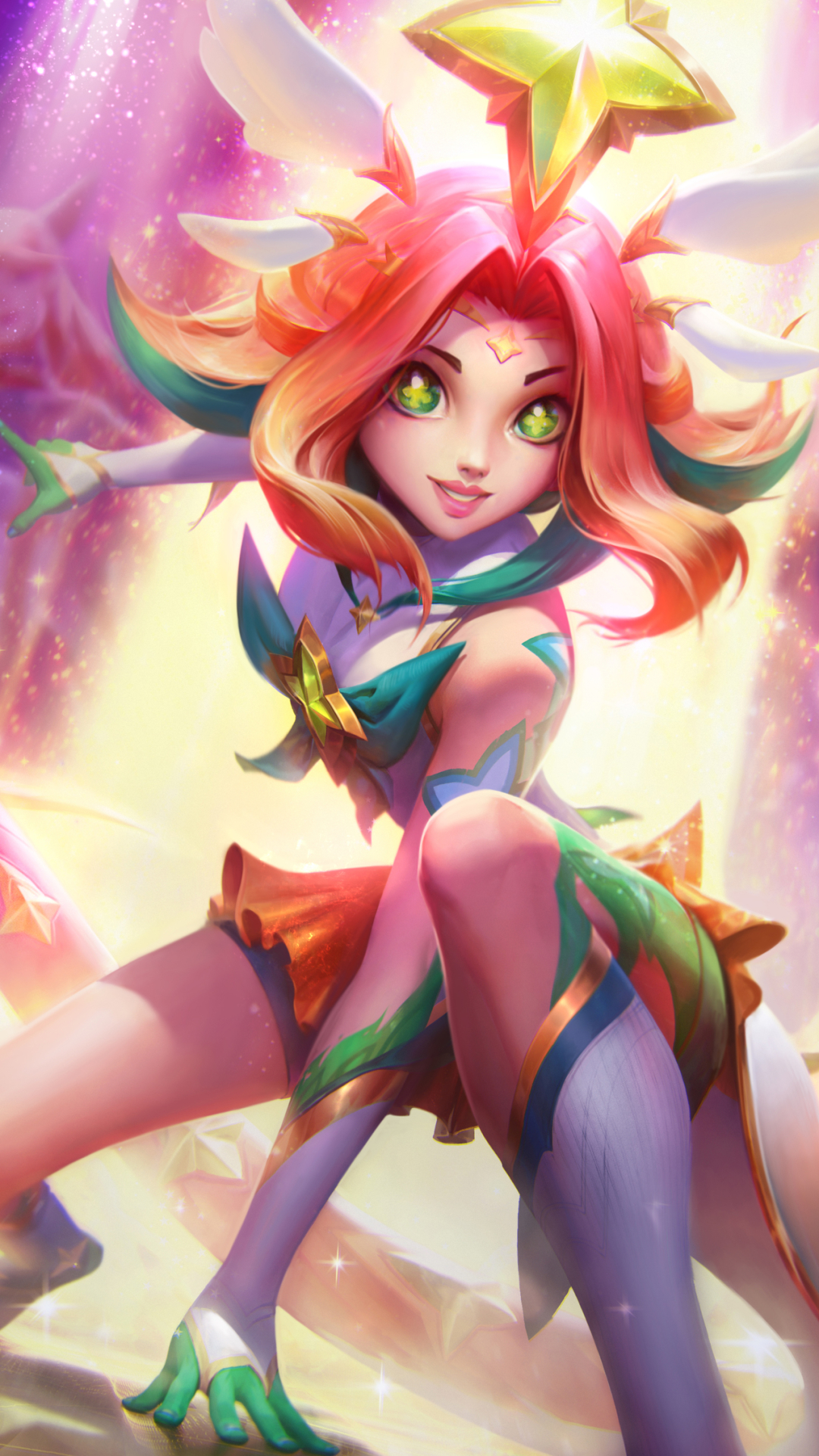 Baixar papel de parede para celular de League Of Legends, Olhos Verdes, Cabelo Rosa, Videogame, Guardiões Estelares, Neeko (Liga Das Lendas) gratuito.