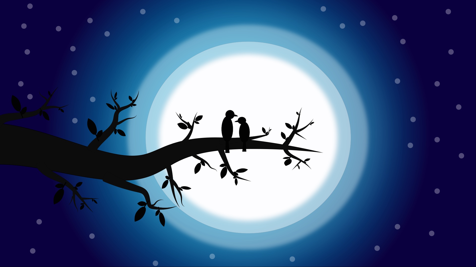 Download mobile wallpaper Night, Moon, Love, Bird, Artistic for free.