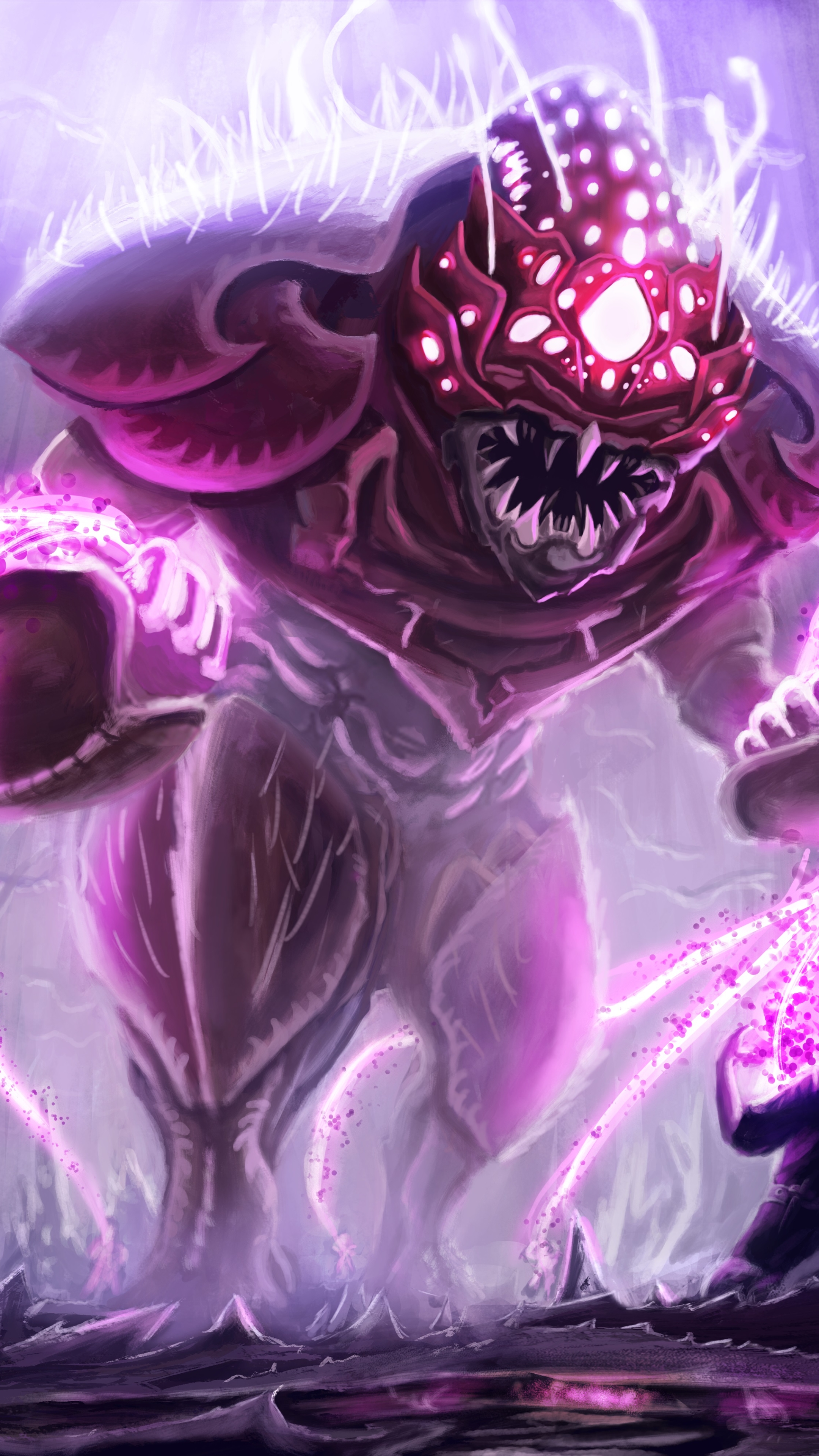 Download mobile wallpaper Magic, Dark, Purple, Creature, Creepy, Monster for free.