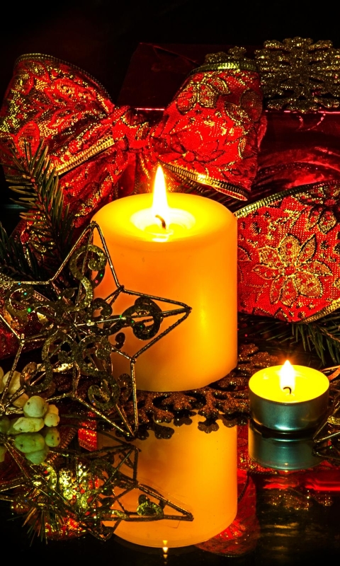 Download mobile wallpaper Christmas, Holiday, Candle, Christmas Ornaments for free.