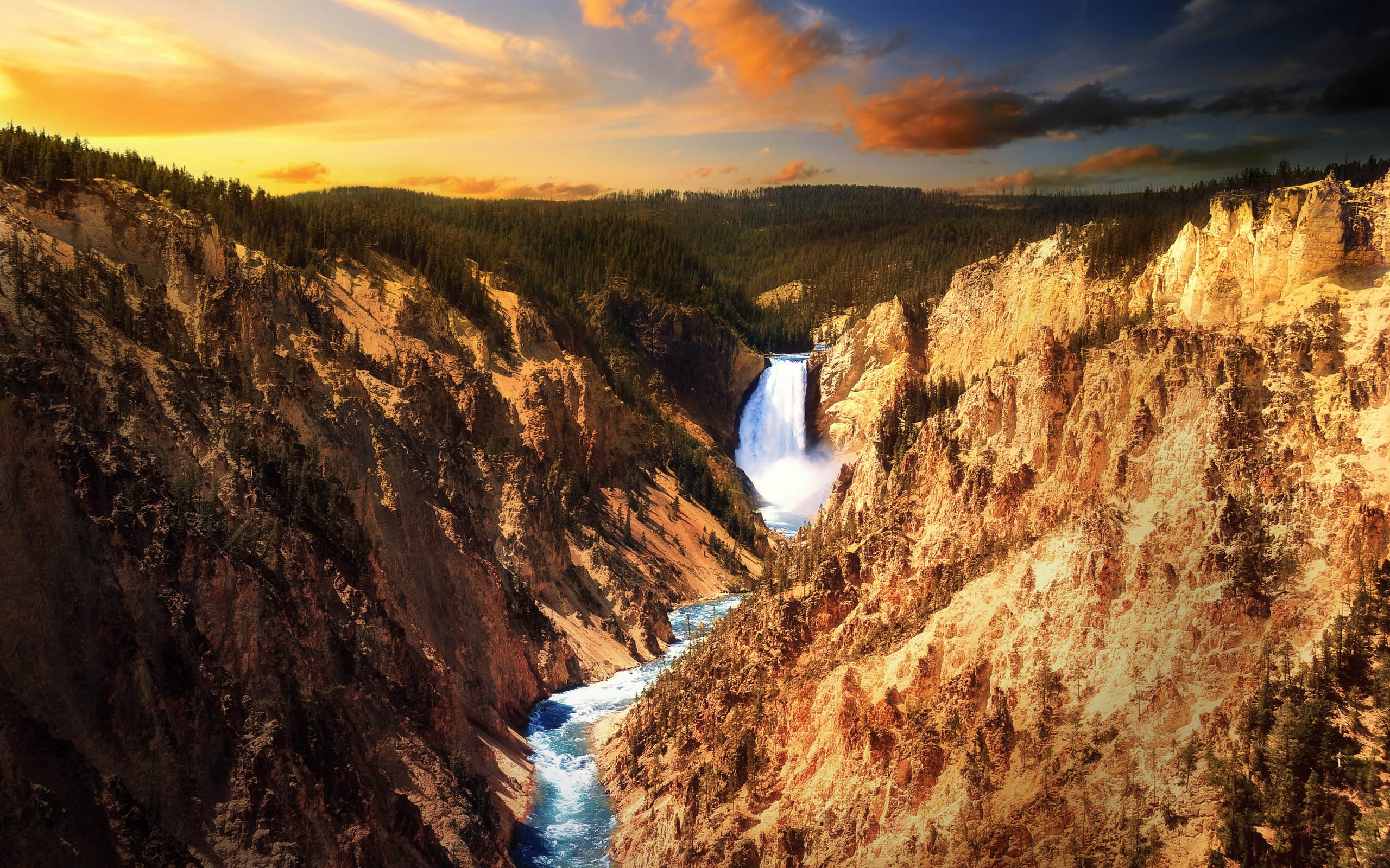 PCデスクトップに川, 山脈, オレンジ, 風景画像を無料でダウンロード