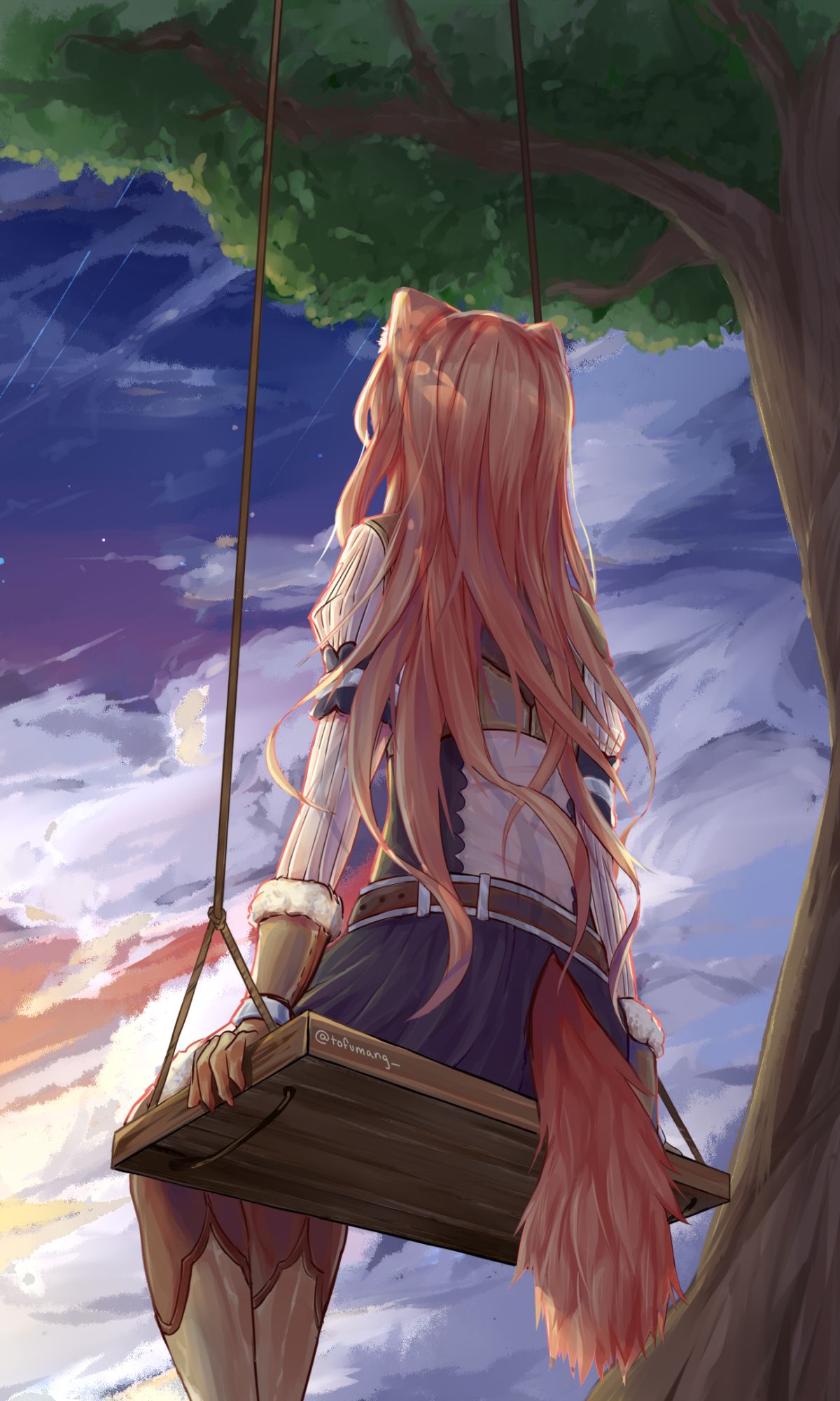 Download mobile wallpaper Anime, Tail, Brown Hair, Raphtalia (The Rising Of The Shield Hero), The Rising Of The Shield Hero for free.