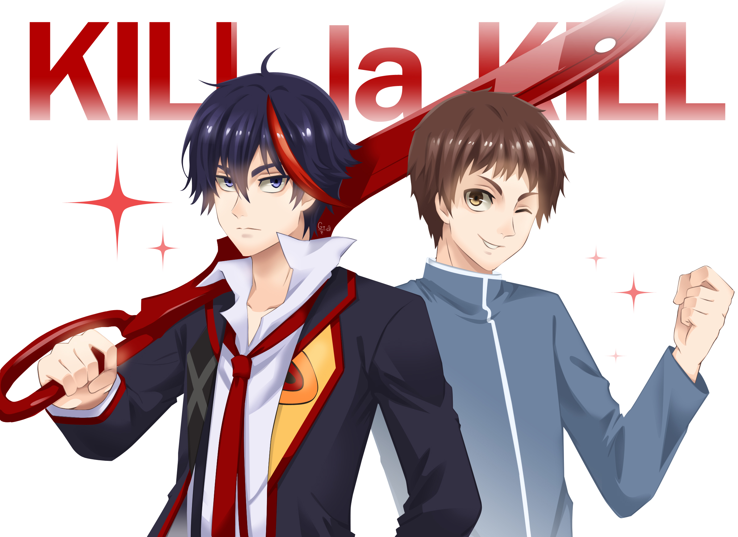 Handy-Wallpaper Animes, Genderbend, Ryūko Matoi, Kiru Ra Kiru: Kill La Kill, Mako Mankanshoku kostenlos herunterladen.
