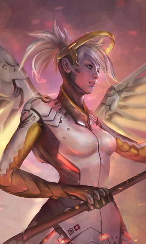 Download mobile wallpaper Overwatch, Video Game, Mercy (Overwatch) for free.