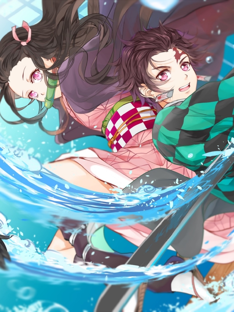 Descarga gratuita de fondo de pantalla para móvil de Animado, Nezuko Kamado, Demon Slayer: Kimetsu No Yaiba, Tanjiro Kamado.