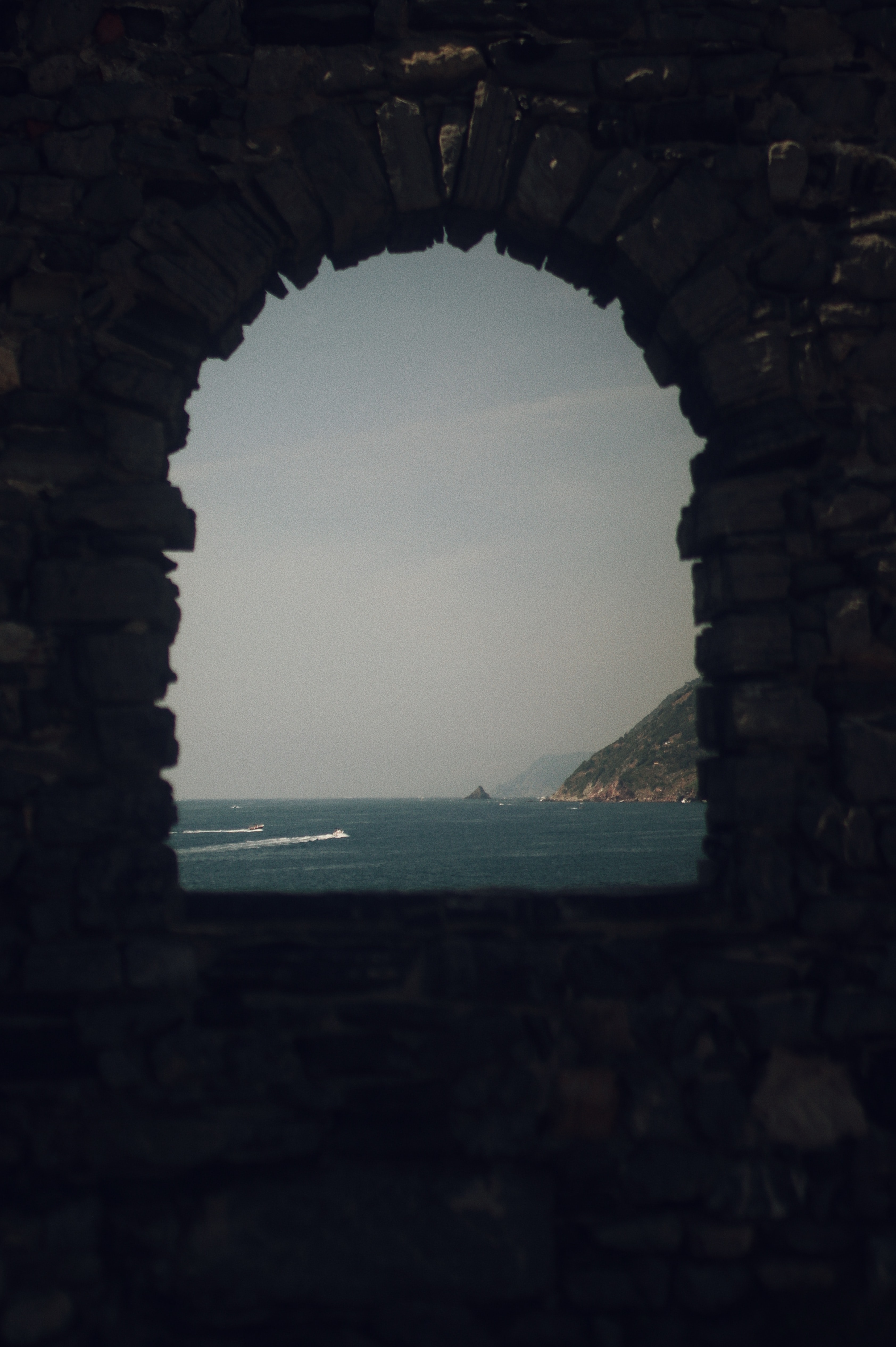arch, nature, sea, horizon, view 5K