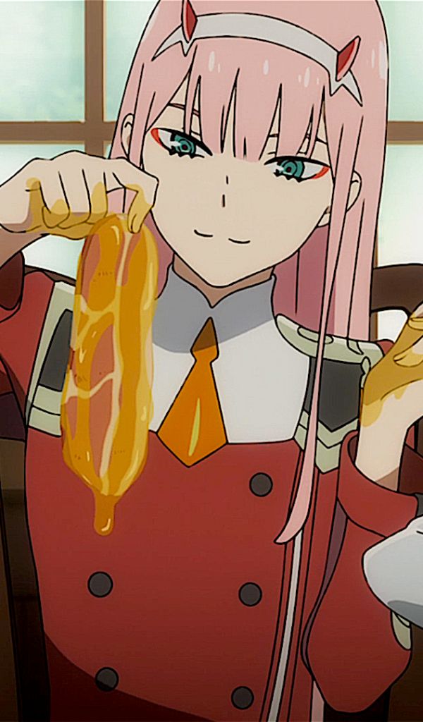 Handy-Wallpaper Grüne Augen, Pinkes Haar, Animes, Darling In The Franxx, Zero Two (Liebling Im Franxx) kostenlos herunterladen.