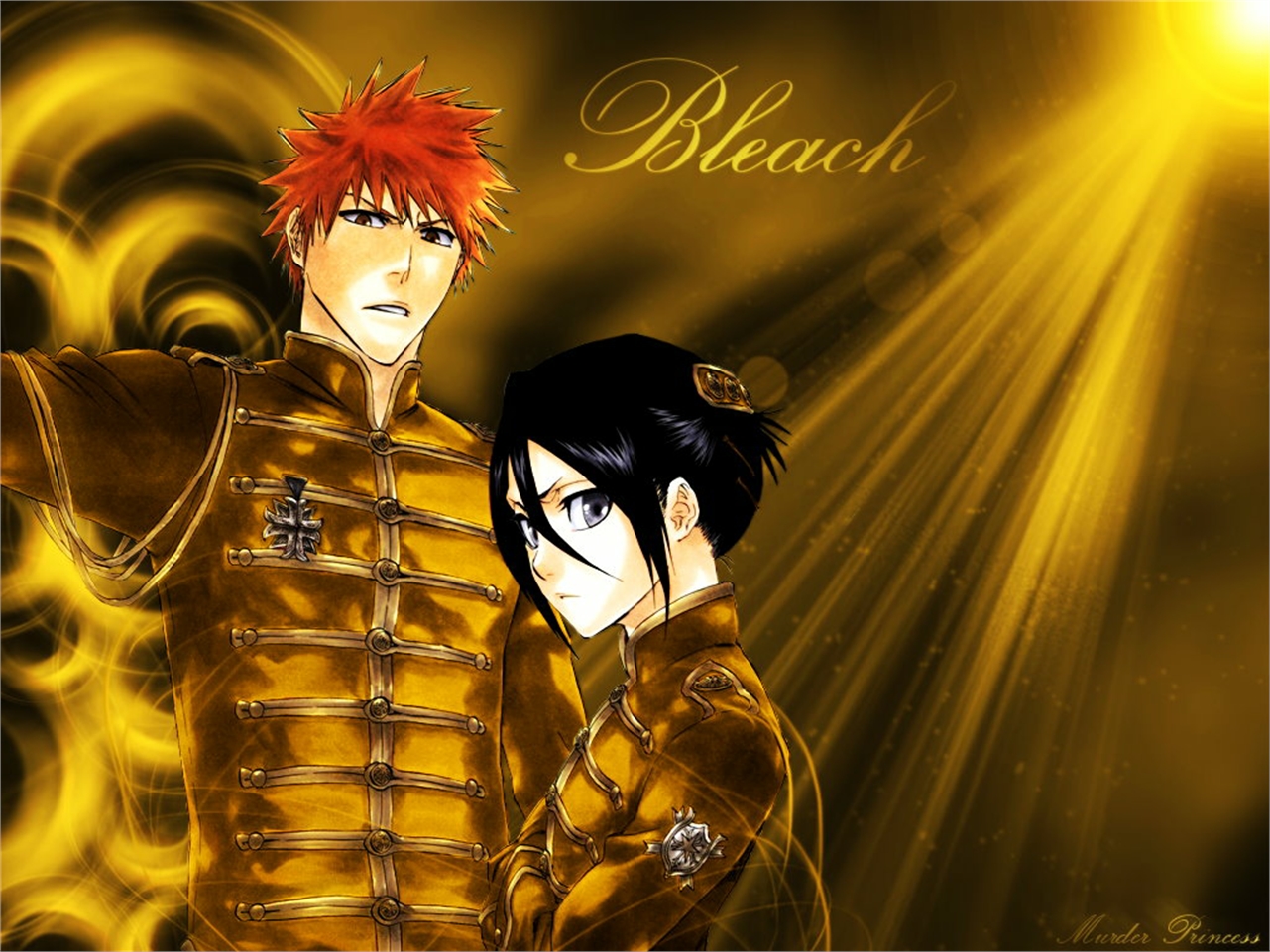 Handy-Wallpaper Bleach, Rukia Kuchiki, Animes, Ichigo Kurosaki kostenlos herunterladen.