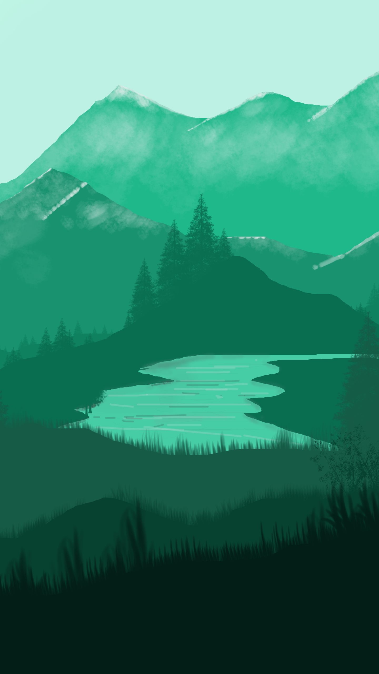 Baixar papel de parede para celular de Paisagem, Montanha, Artistico gratuito.