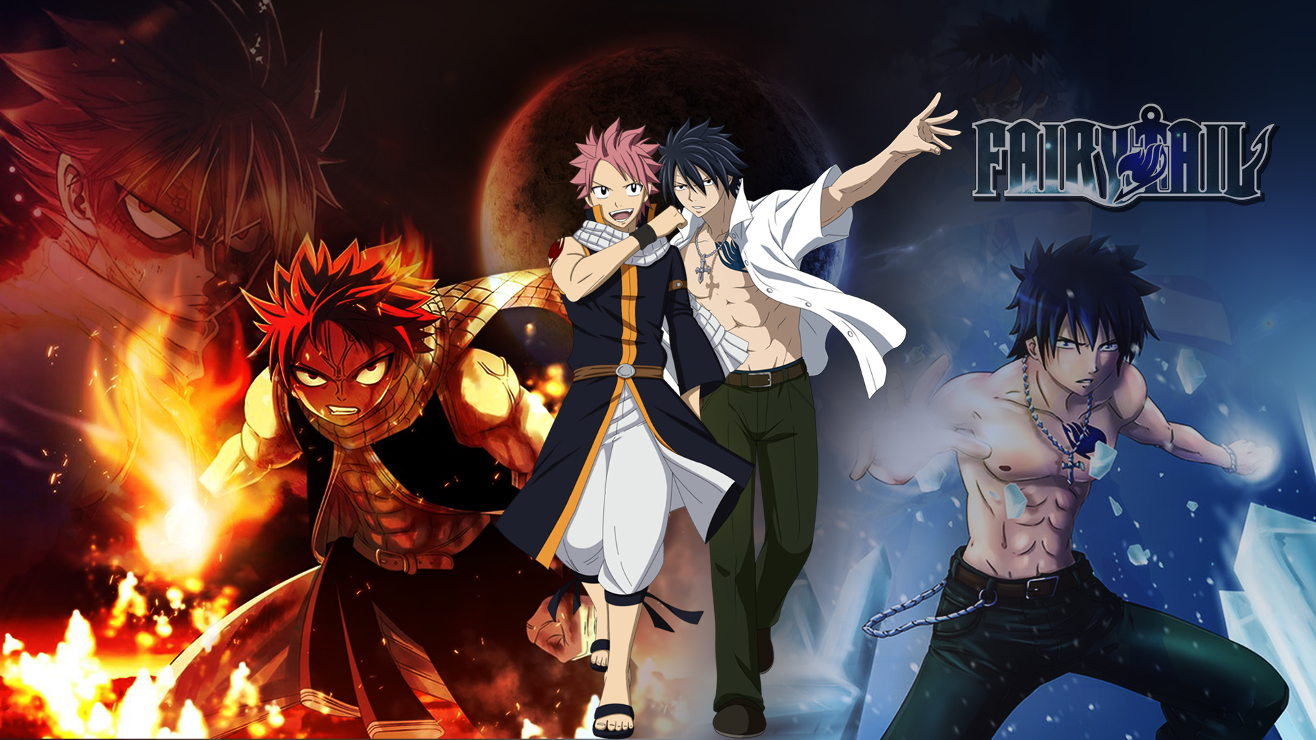 Laden Sie das Animes, Fairy Tail, Natsu Dragneel, Grauer Fullbuster-Bild kostenlos auf Ihren PC-Desktop herunter