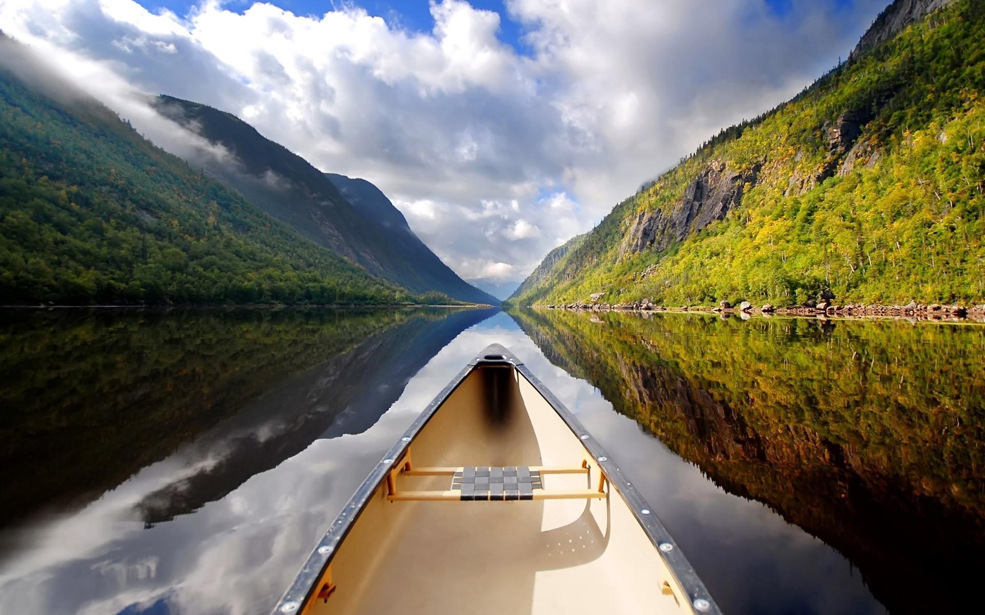 無料モバイル壁紙川, ボート, 風景をダウンロードします。