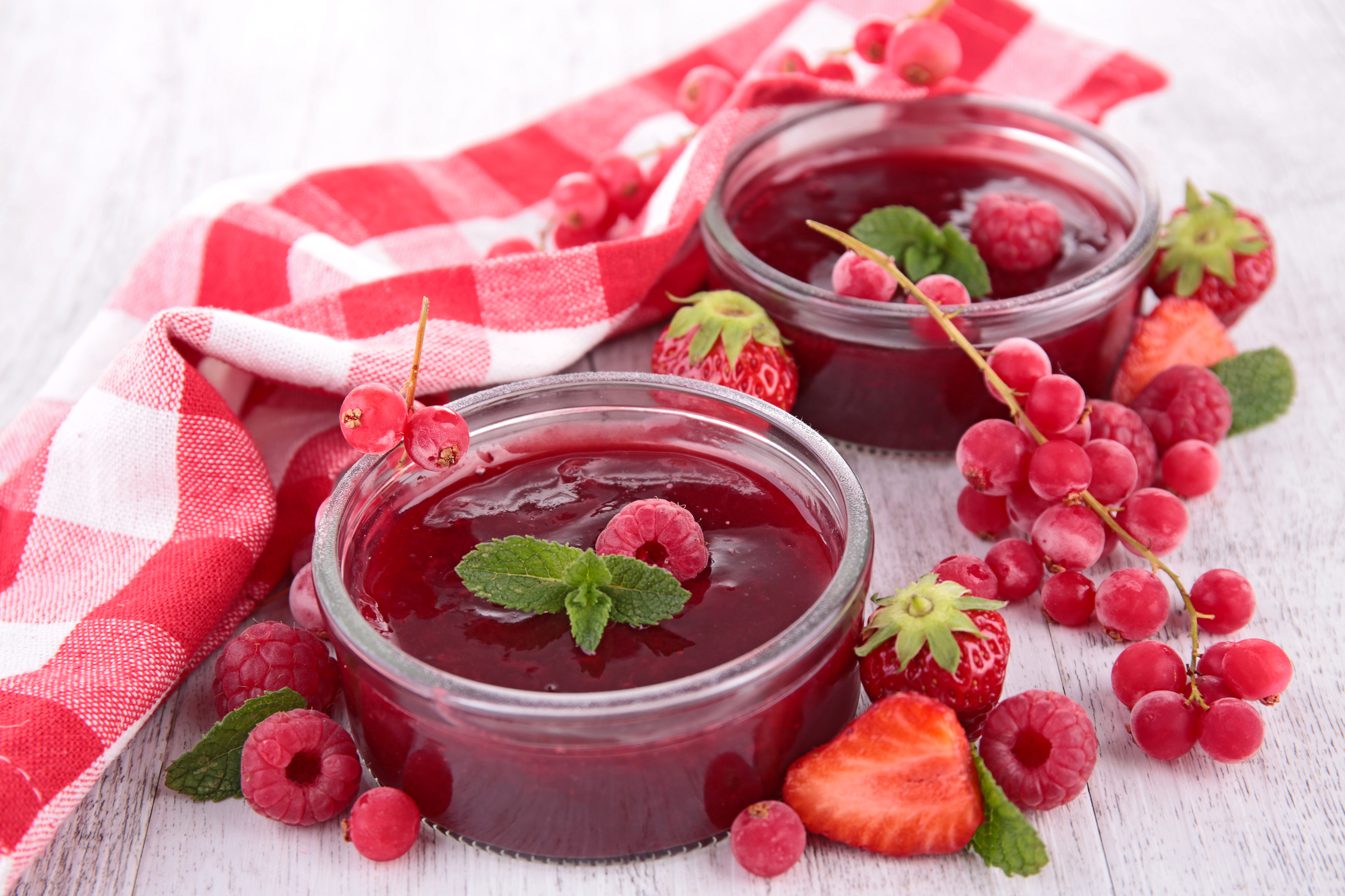 food, jam, berry, fruit, mint, raspberry, strawberry