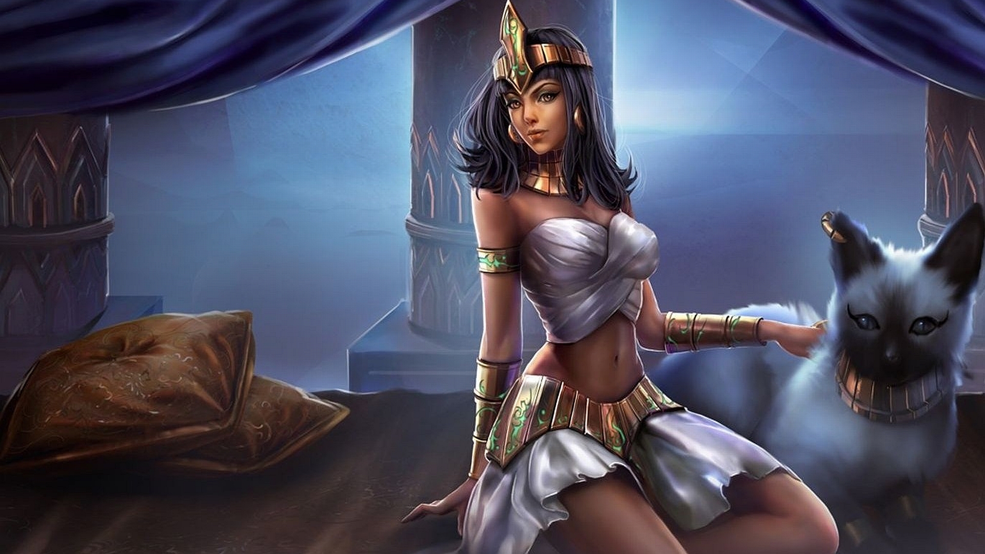205889 Bild herunterladen computerspiele, league of legends, katze, ägyptisch, fantasie, nidalee (liga der legenden) - Hintergrundbilder und Bildschirmschoner kostenlos