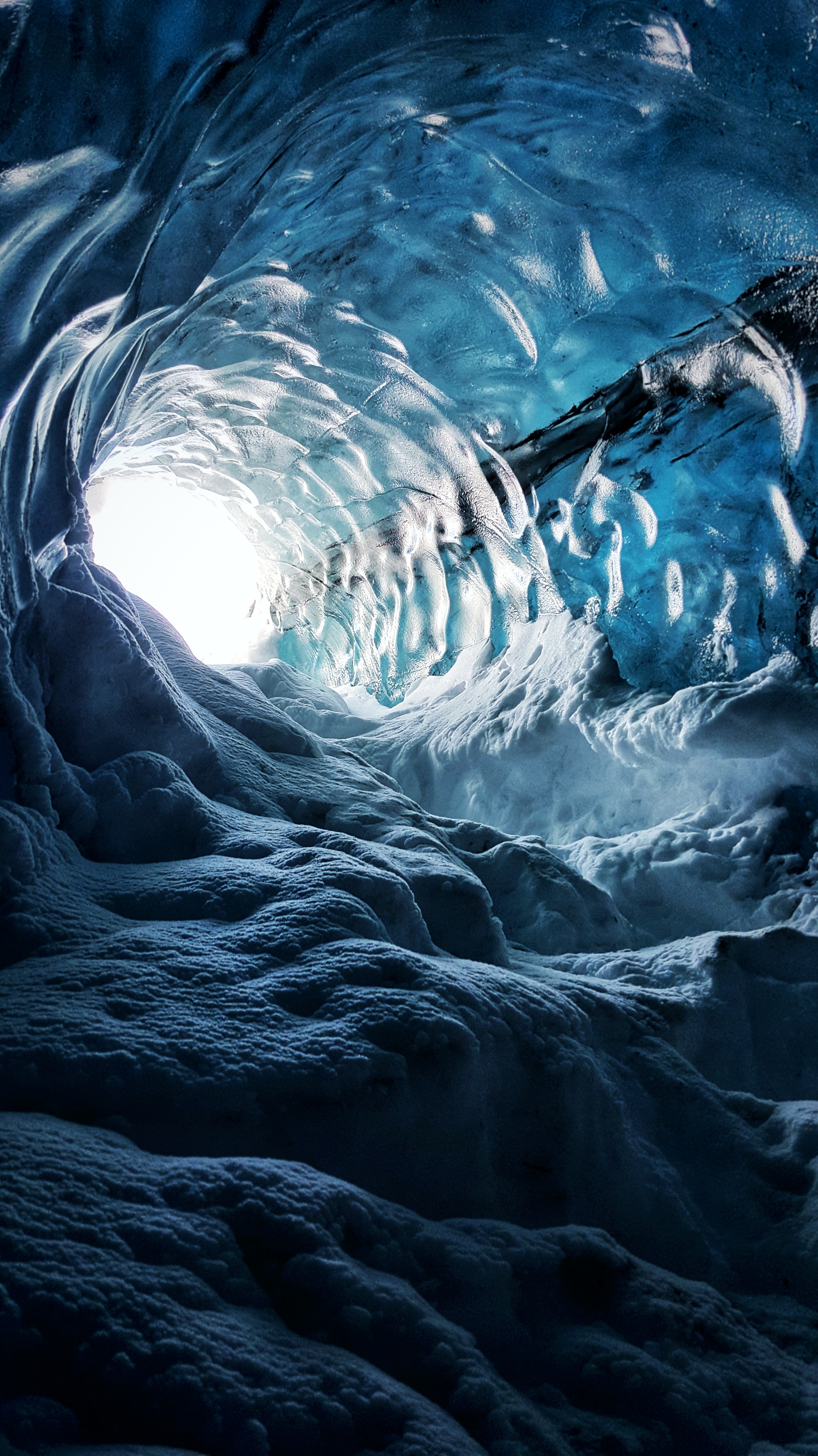 70177 завантажити шпалери ісландія, природа, лід, сніг, печера, крижана печера - заставки і картинки безкоштовно