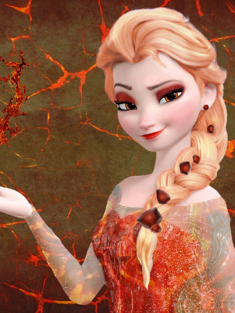 Download mobile wallpaper Fire, Frozen, Lava, Movie, Elsa (Frozen) for free.