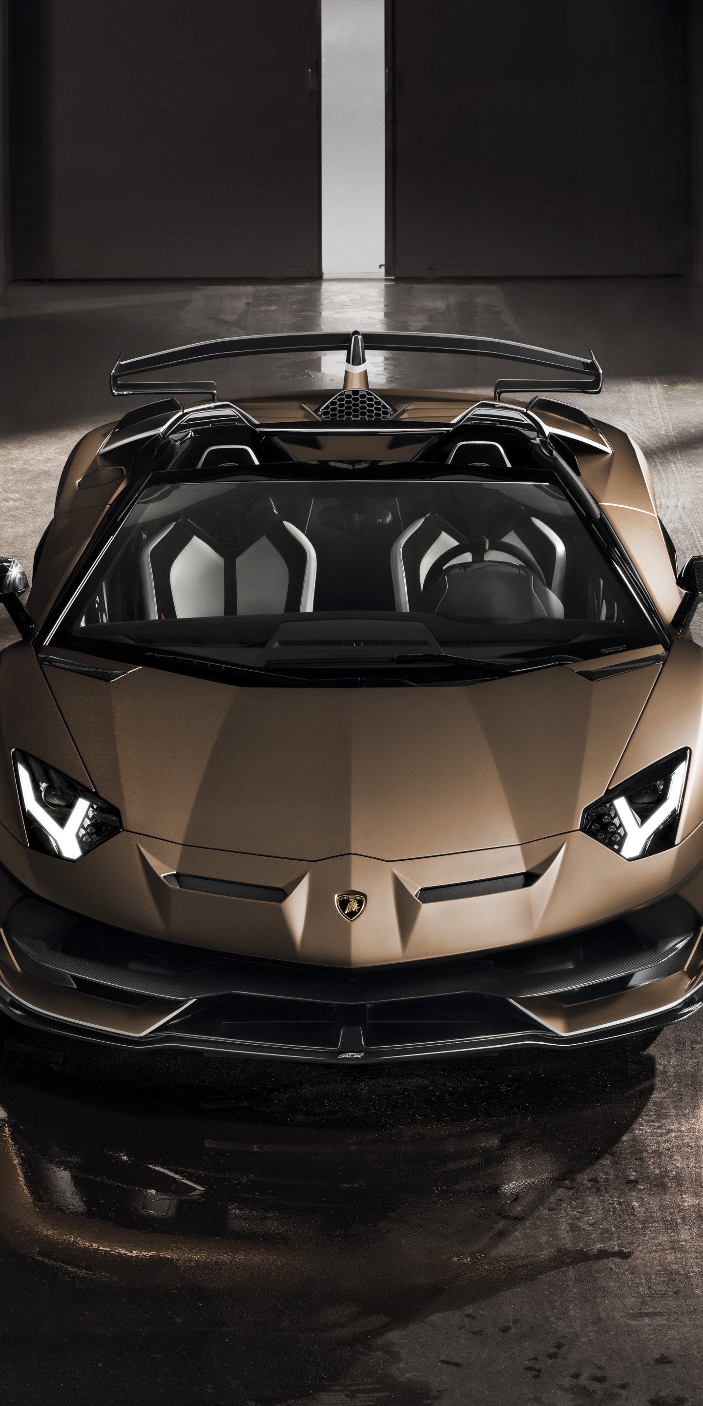 Download mobile wallpaper Lamborghini, Car, Supercar, Lamborghini Aventador, Vehicles, Lamborghini Aventador Svj, Brown Car for free.