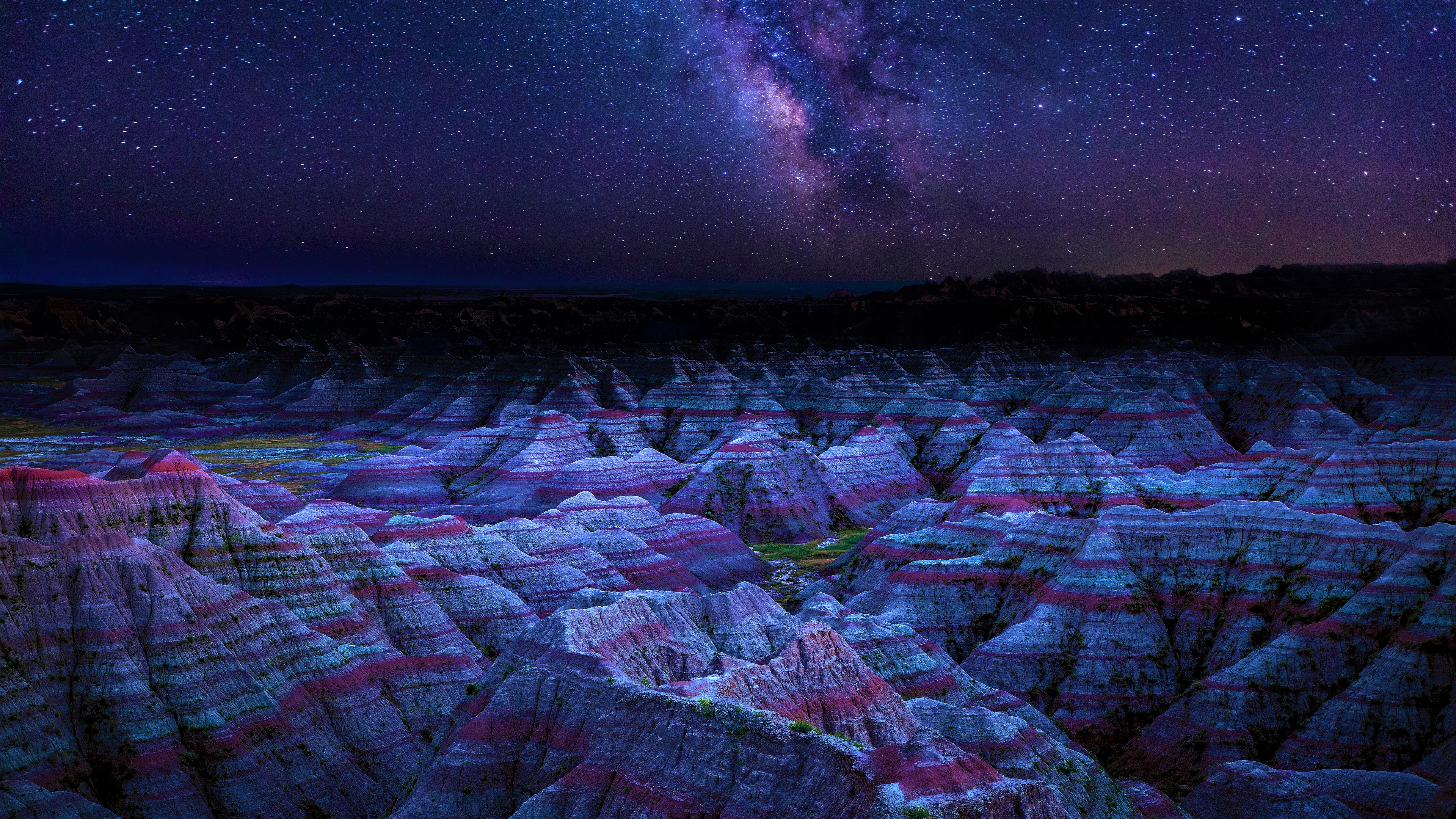 Free download wallpaper Mountains, Night, Mountain, Earth, Badlands National Park on your PC desktop