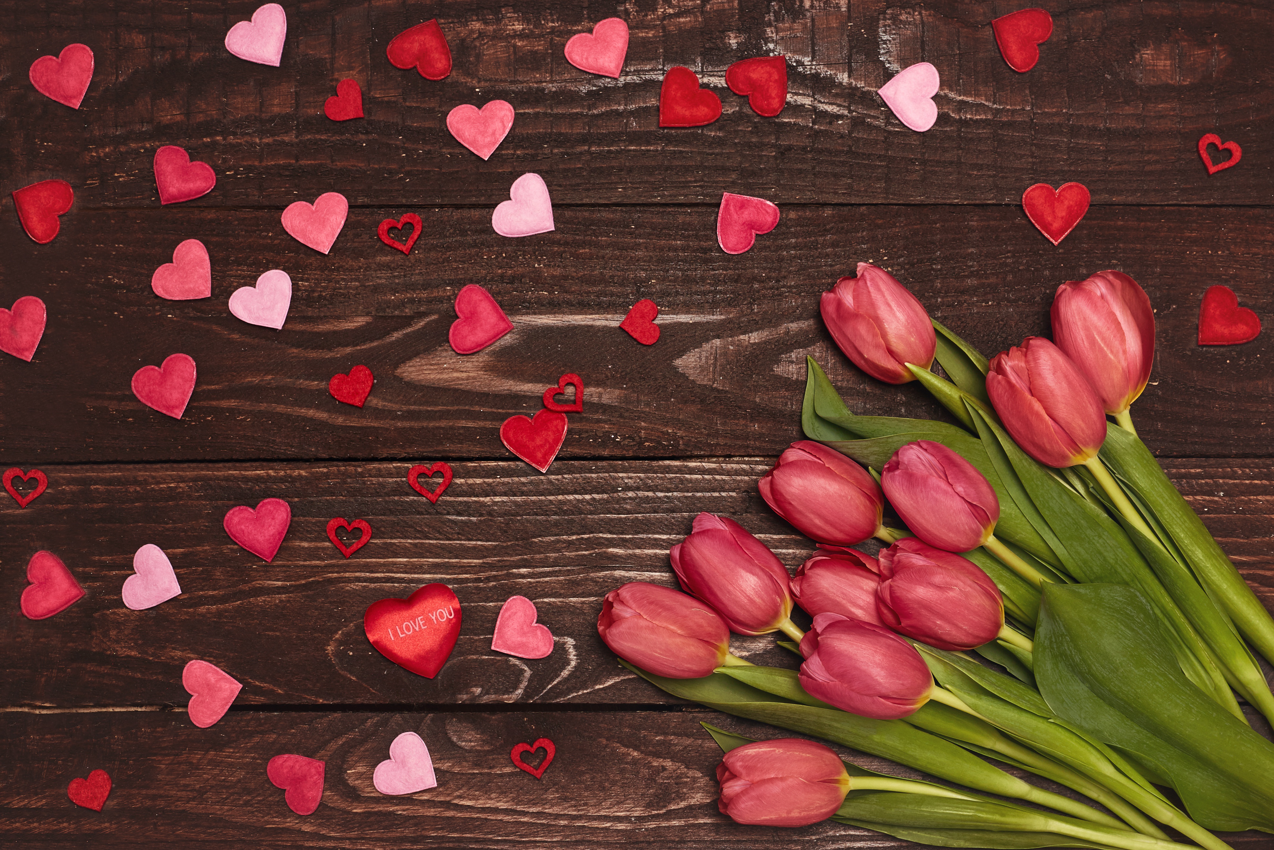 Laden Sie das Feiertage, Valentinstag, Blume, Tulpe, Herz, Rote Blume, Stillleben-Bild kostenlos auf Ihren PC-Desktop herunter