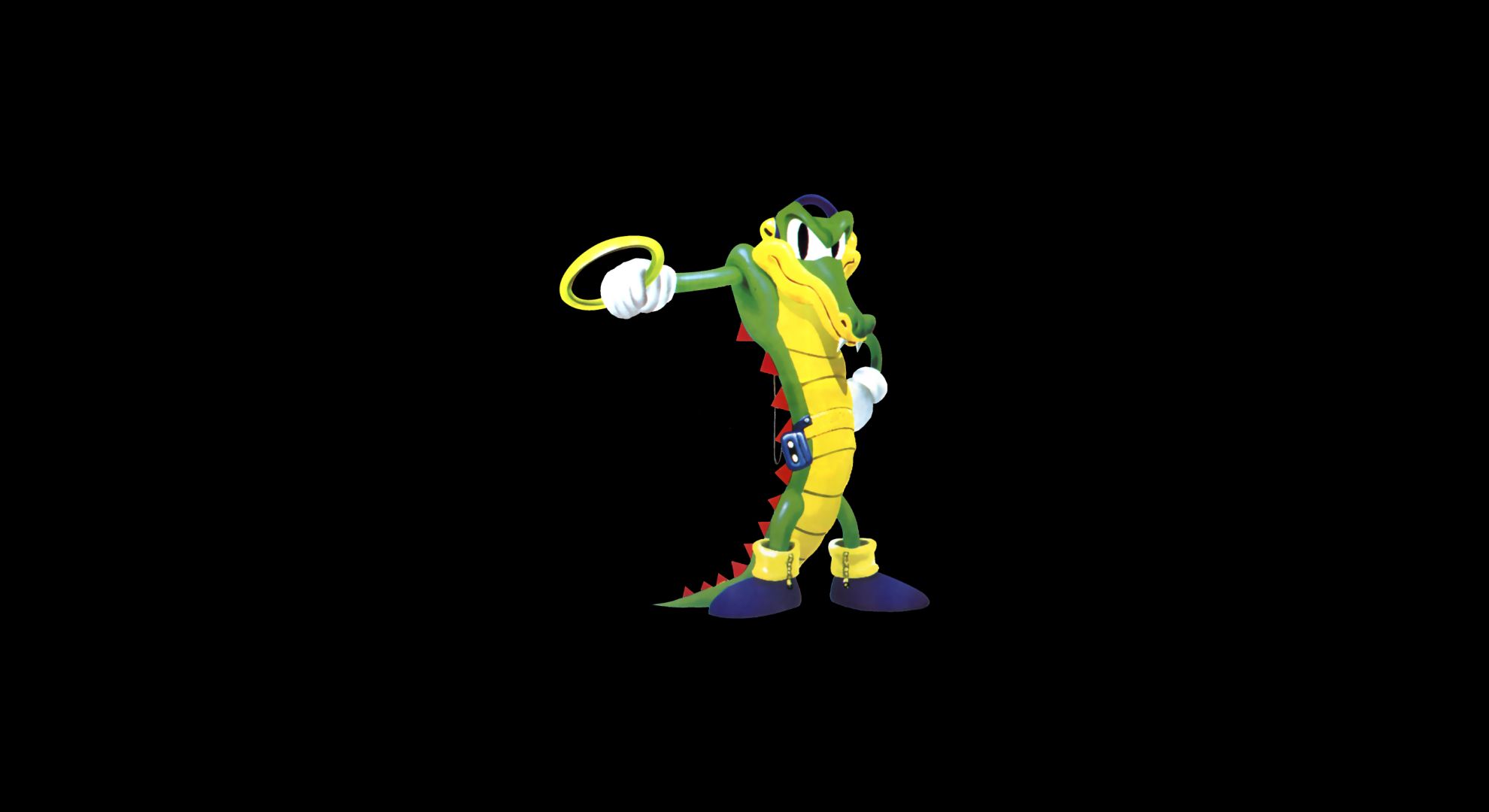 video game, knuckles' chaotix, vector the crocodile, sonic