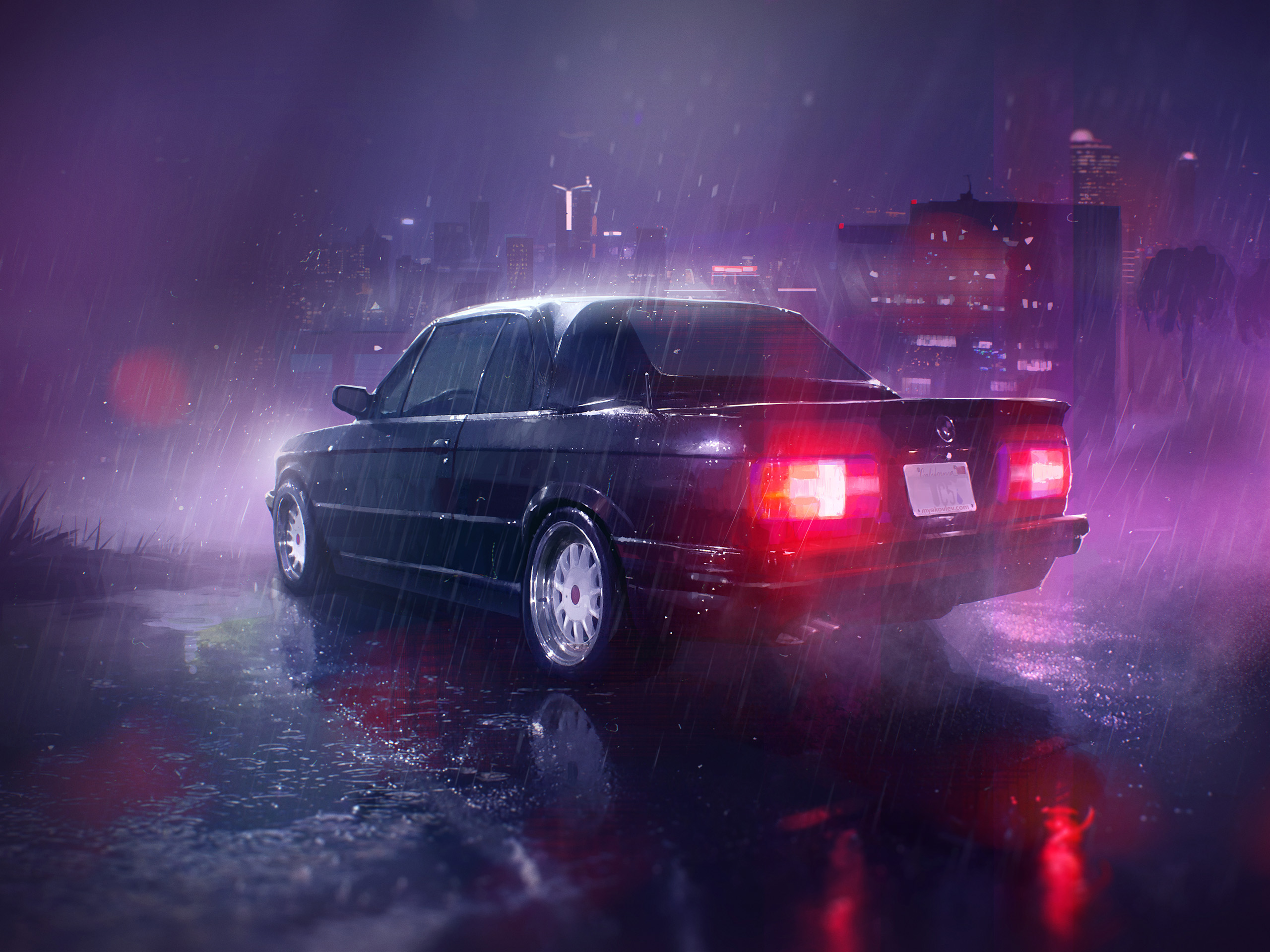Free download wallpaper Rain, Car, Vehicles on your PC desktop