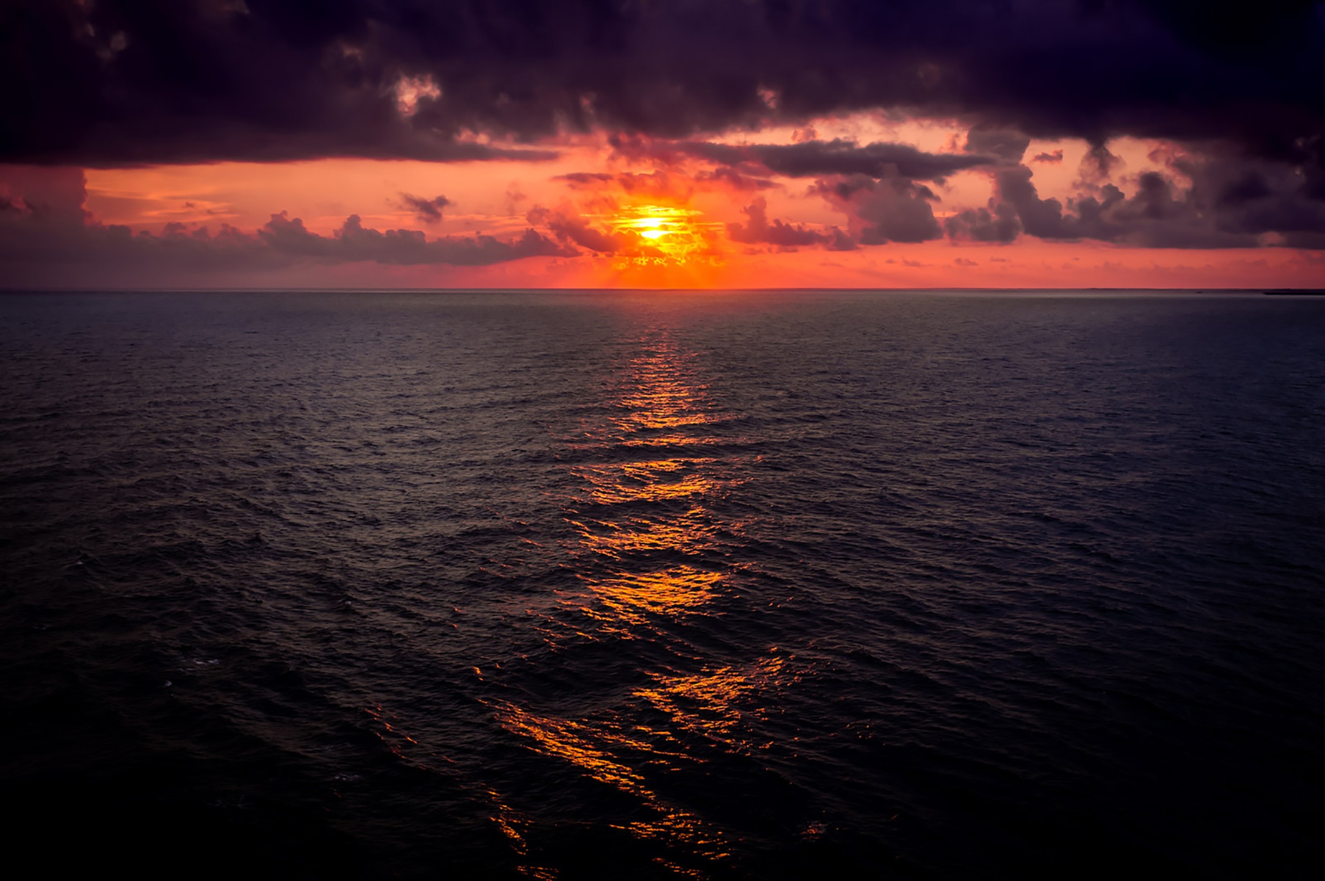 Free download wallpaper Nature, Sunset, Horizon, Ocean, Earth, Cloud on your PC desktop