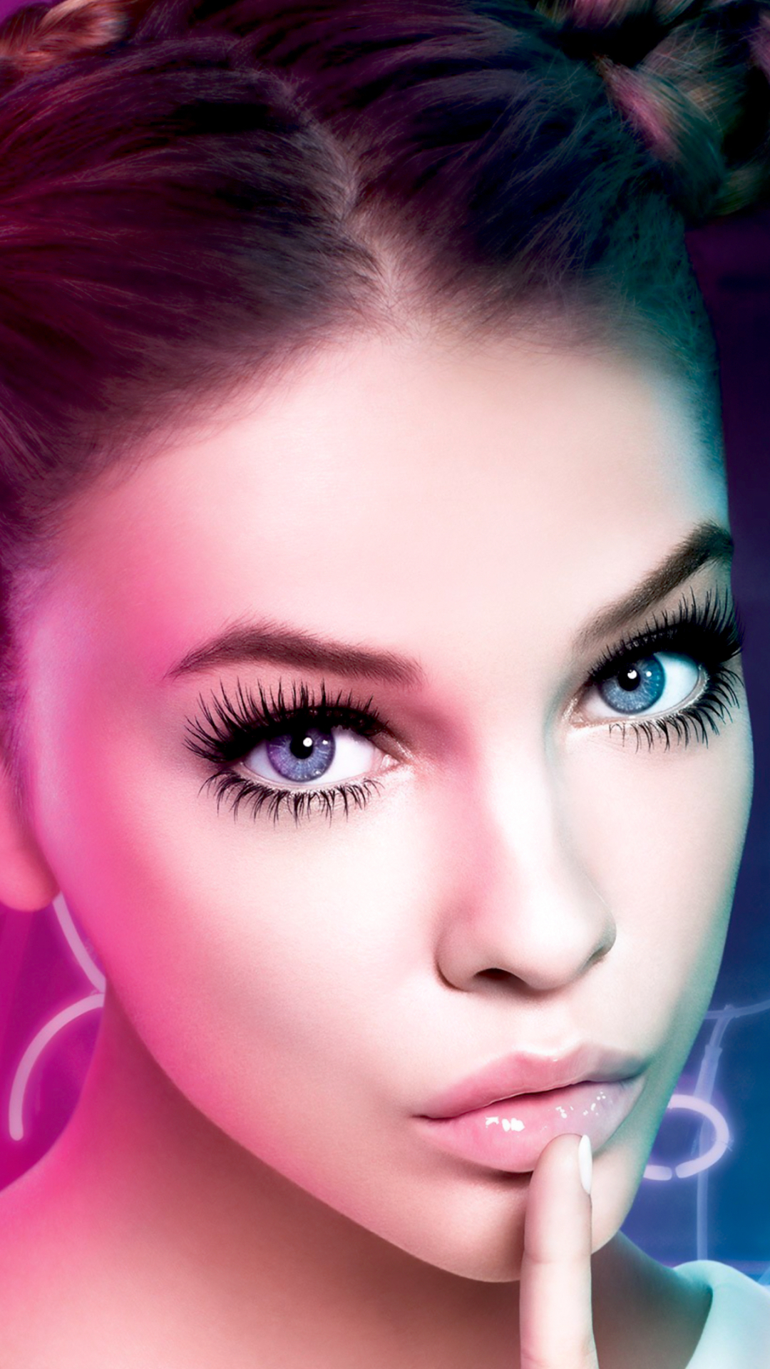 Download mobile wallpaper Face, Heterochromia, Celebrity, Barbara Palvin, Hungarian for free.
