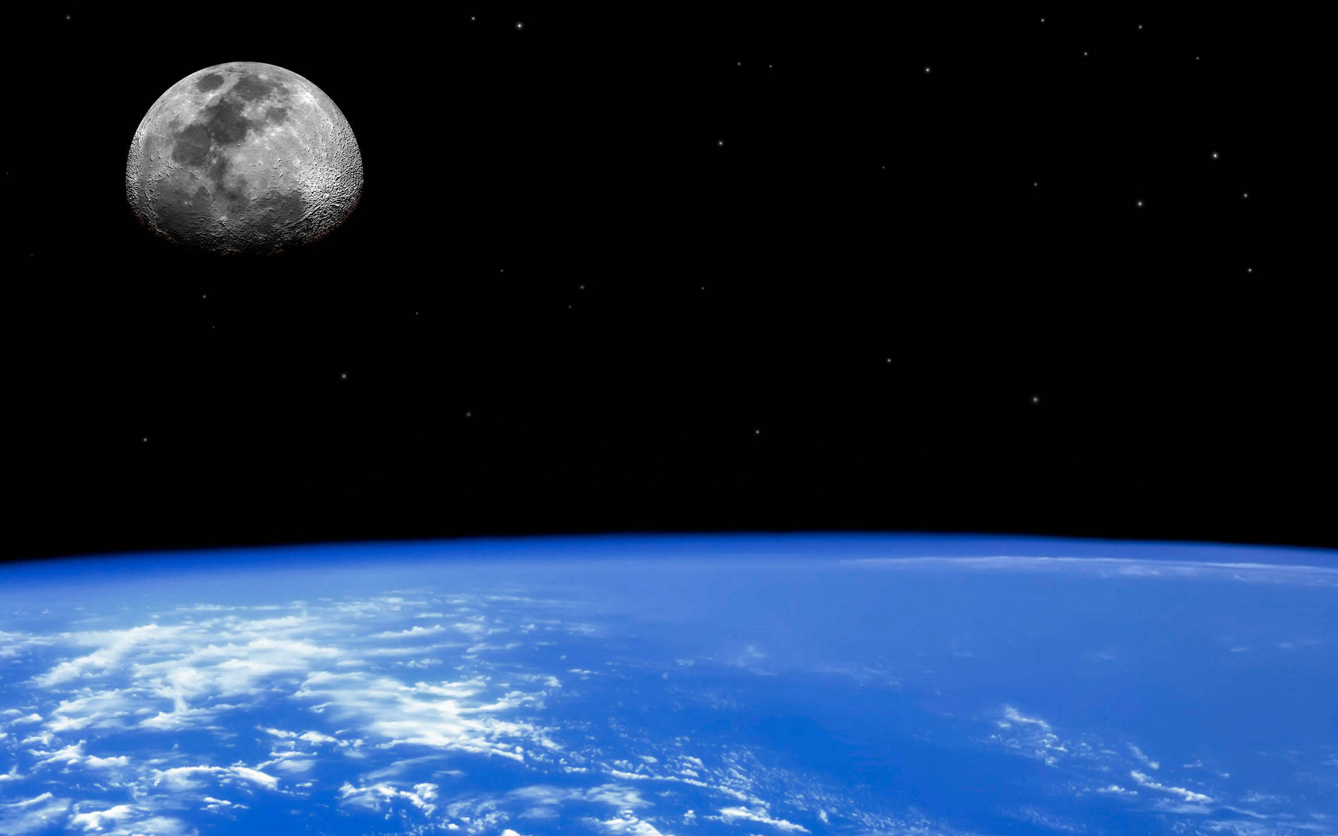 PCデスクトップに月, 地球画像を無料でダウンロード