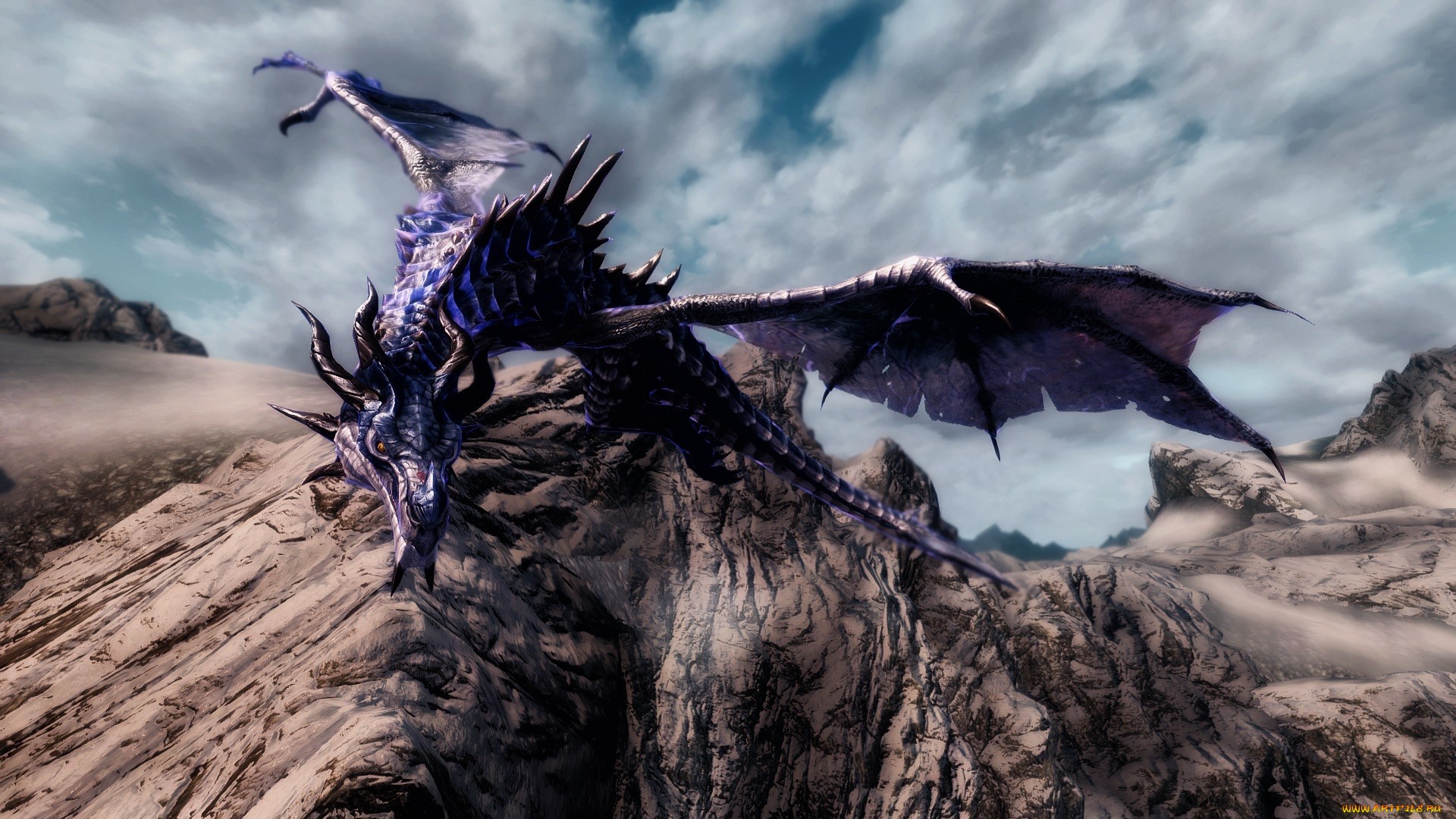 Download mobile wallpaper Fantasy, Dragon, Skyrim for free.