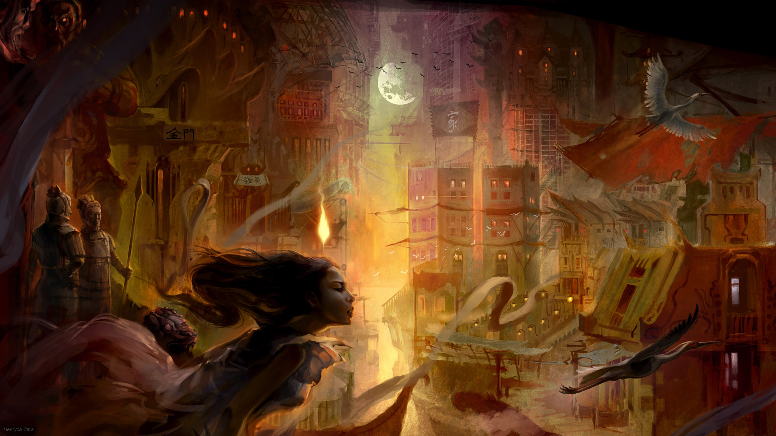 Free download wallpaper Fantasy, City on your PC desktop