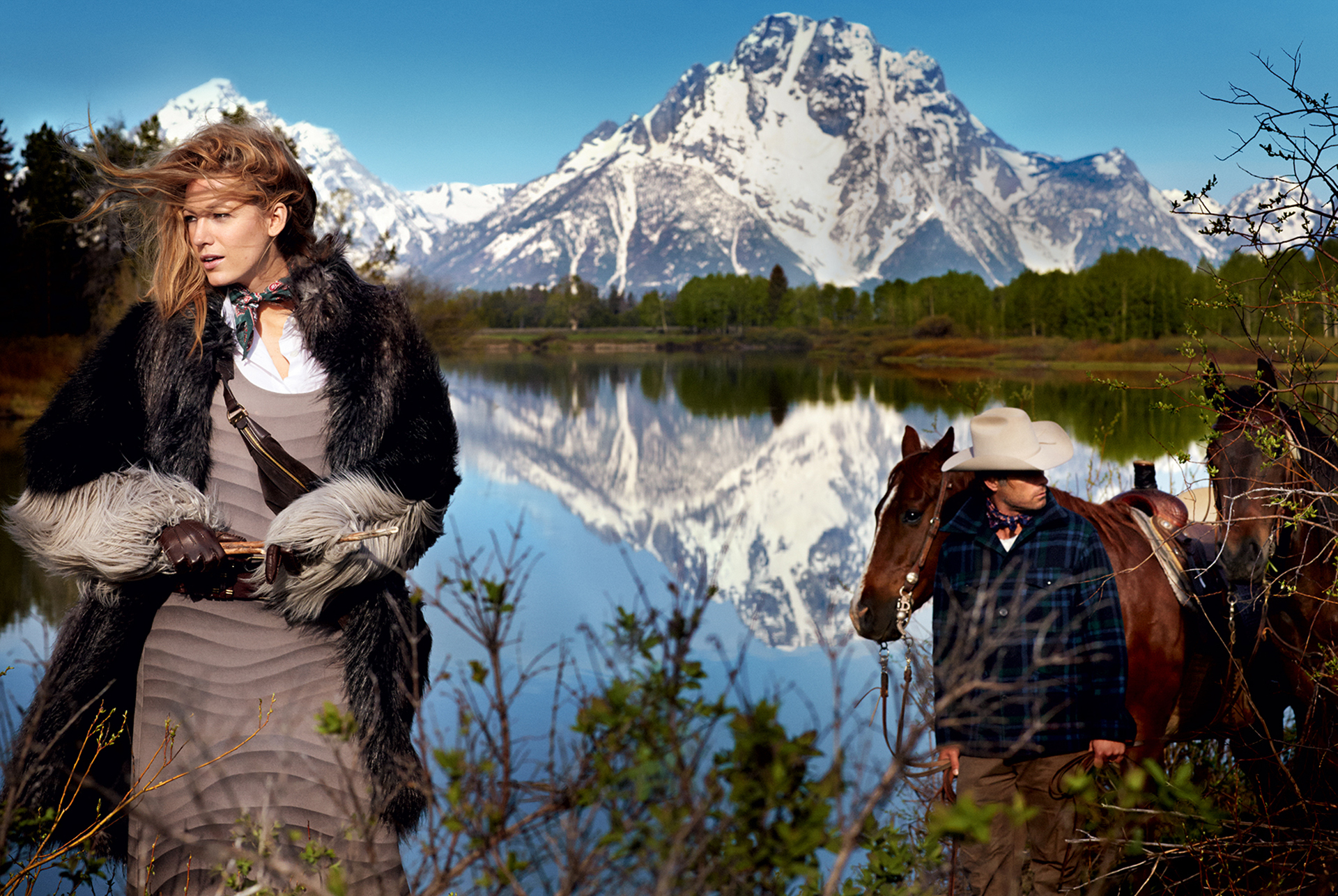 PCデスクトップに湖, 山, 反射, アメリカ人, 有名人, 女優, ブレイク・ライヴリー画像を無料でダウンロード
