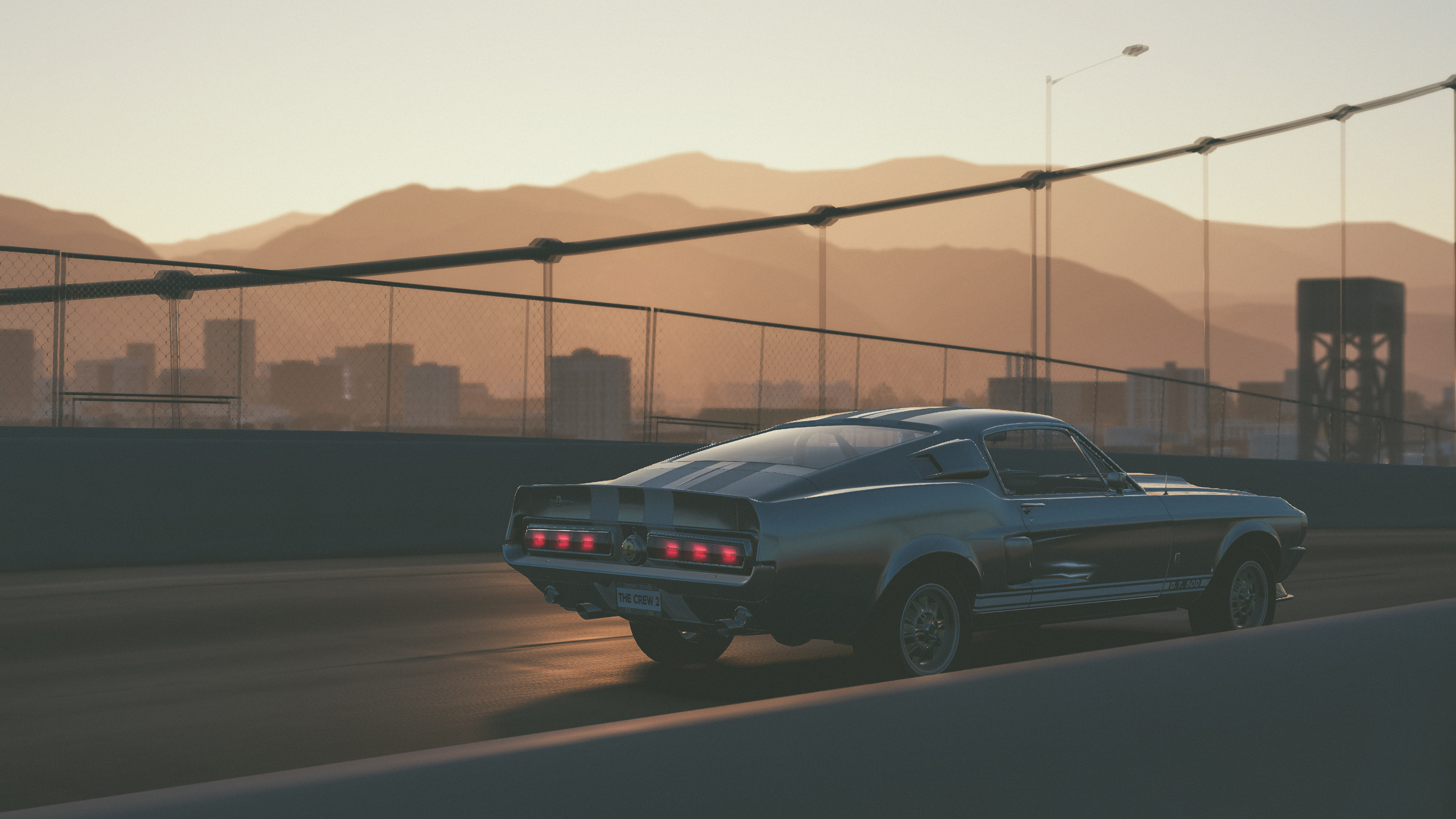 video game, the crew 2, bridge, ford mustang gt500