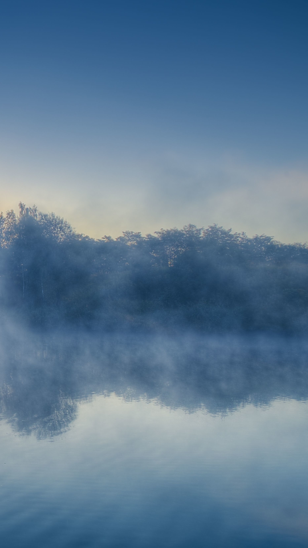 Download mobile wallpaper Fog, Sunrise, Earth, River for free.