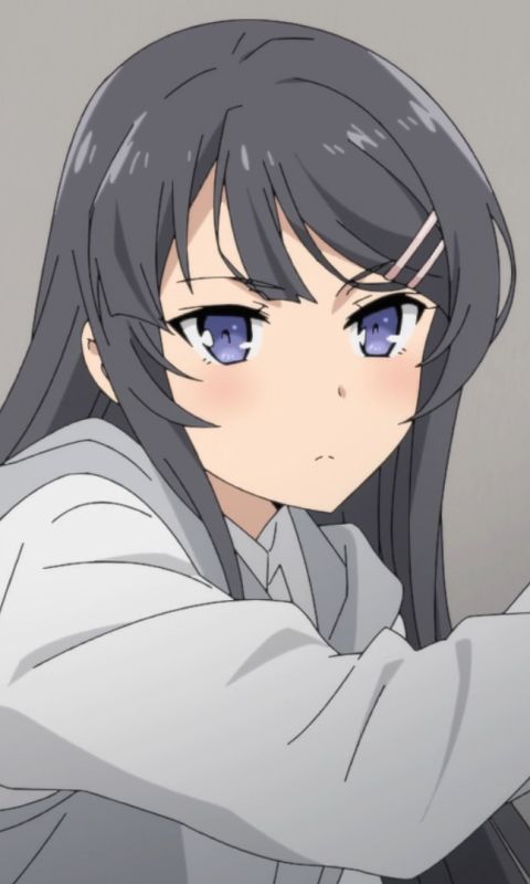 Download mobile wallpaper Anime, Blue Eyes, Grey Hair, Mai Sakurajima, Rascal Does Not Dream Of Bunny Girl Senpai for free.