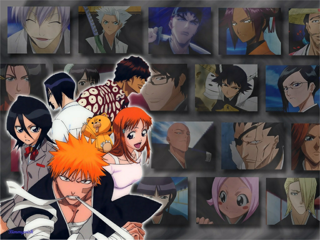 Téléchargez des papiers peints mobile Bleach, Animé, Rukia Kuchiki, Ichigo Kurosaki, Orihime Inoué, Uryu Ishida, Yasutora Sado, Kon (Eau De Javel) gratuitement.