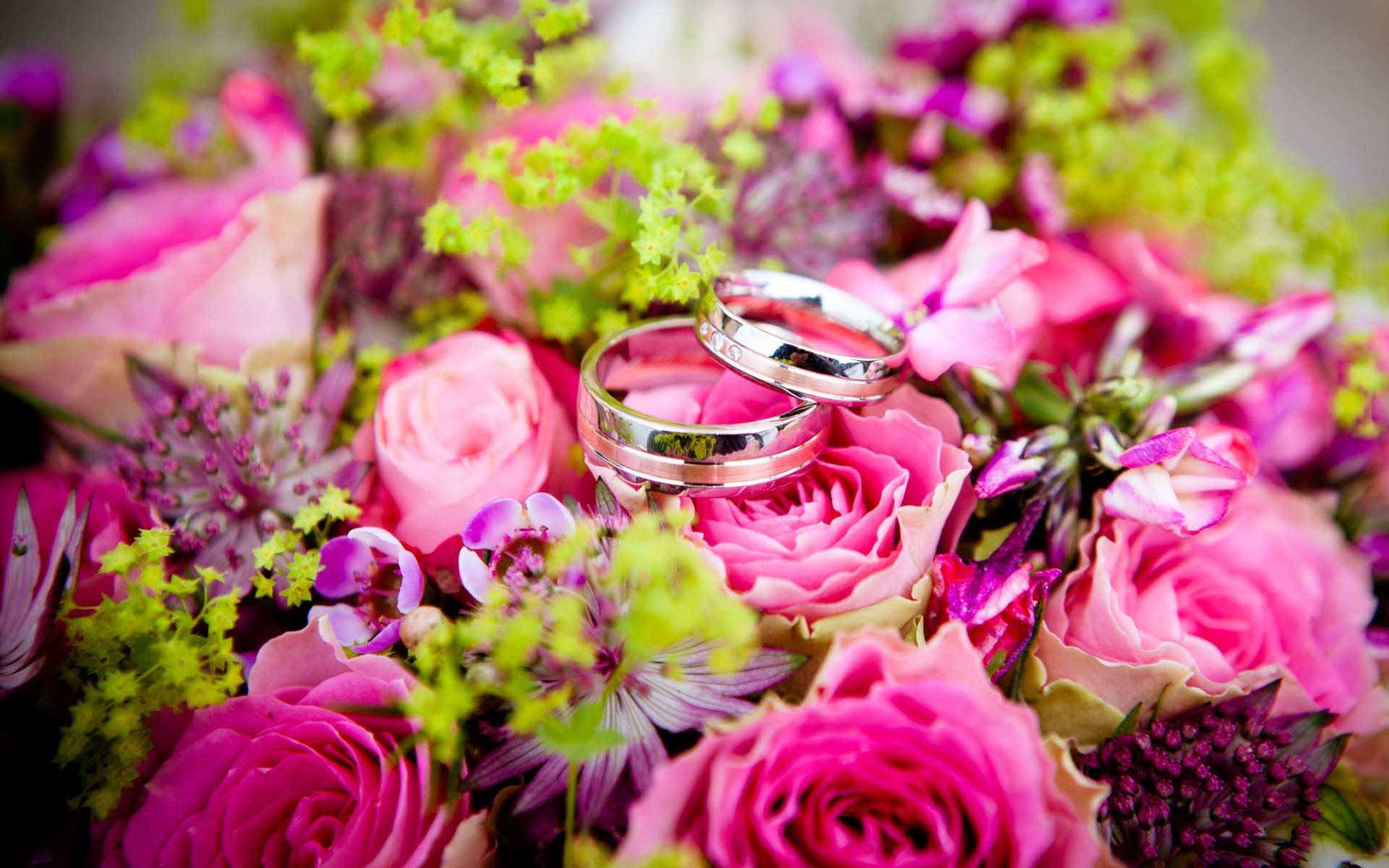 721099壁紙のダウンロードホリデー, 結婚式, 花束, 花, 愛する, 指輪, 薔薇-スクリーンセーバーと写真を無料で