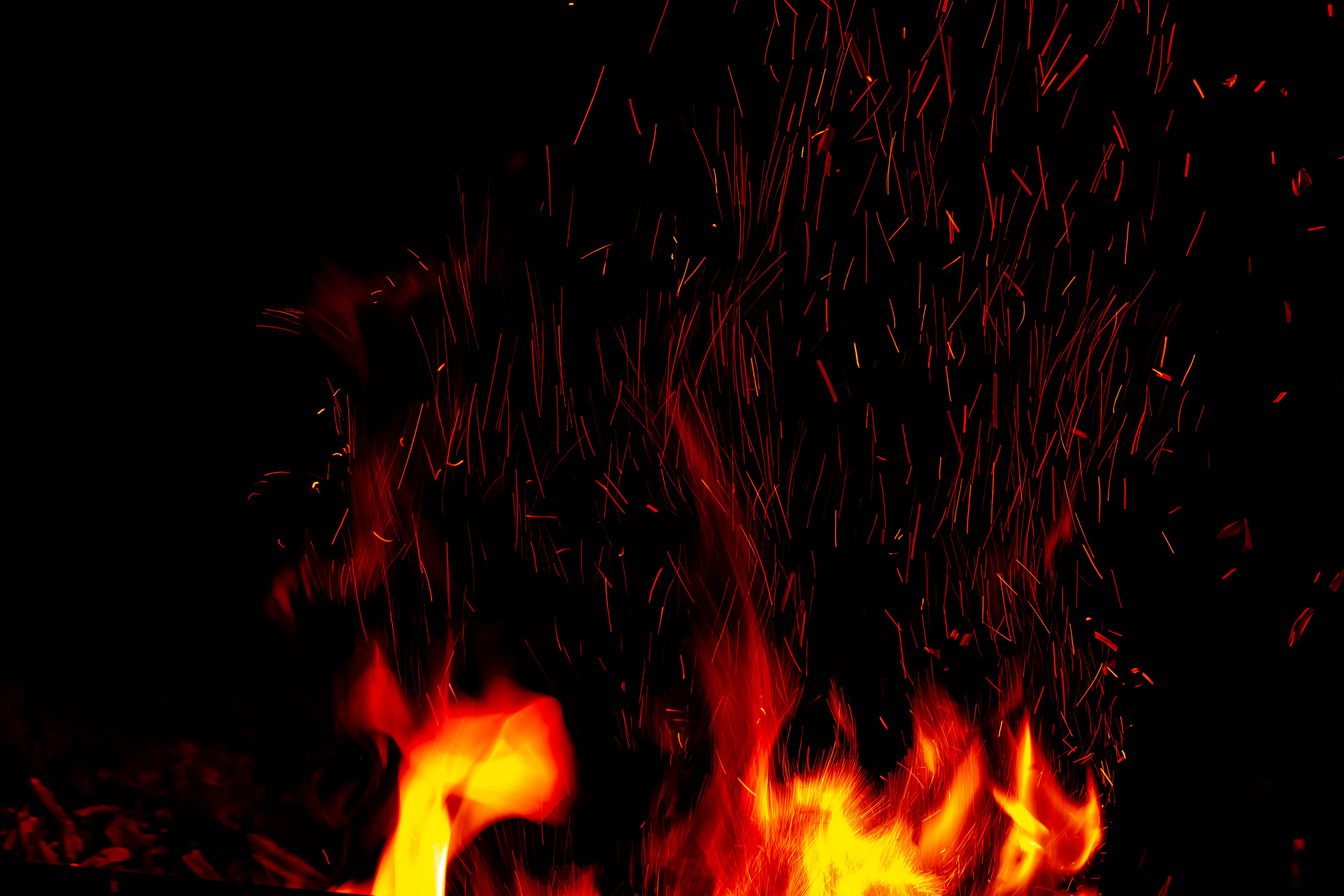 Download mobile wallpaper Sparks, Fire, Flame, Dark for free.