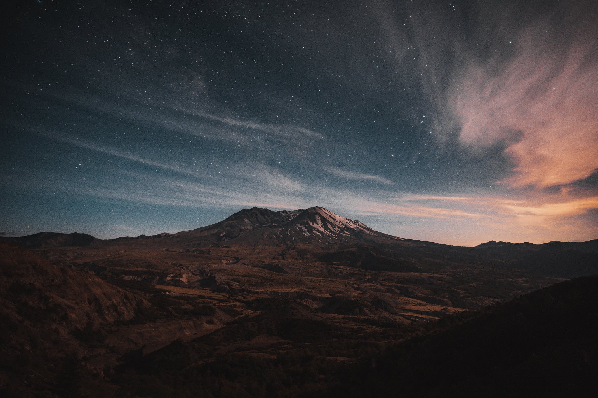 Handy-Wallpaper Landschaft, Sterne, Gebirge, Nacht, Berge, Erde/natur kostenlos herunterladen.