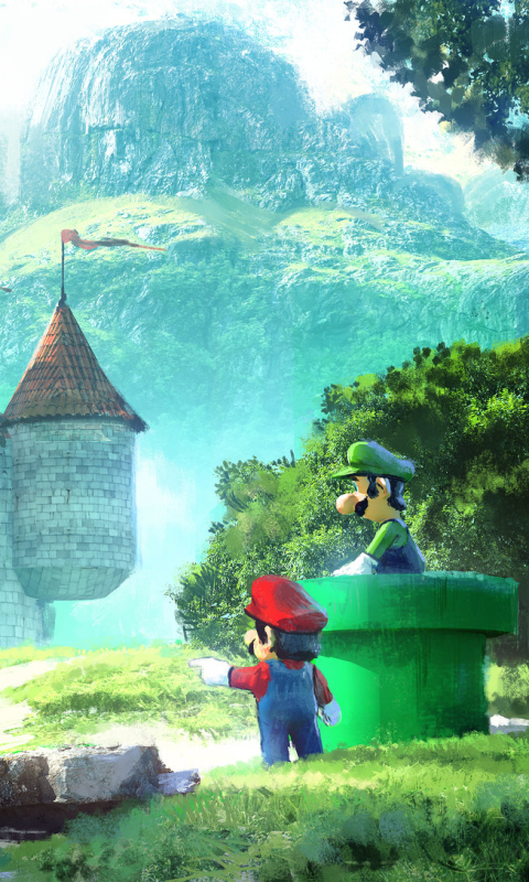 Download mobile wallpaper Mario, Video Game, Castle, Luigi for free.