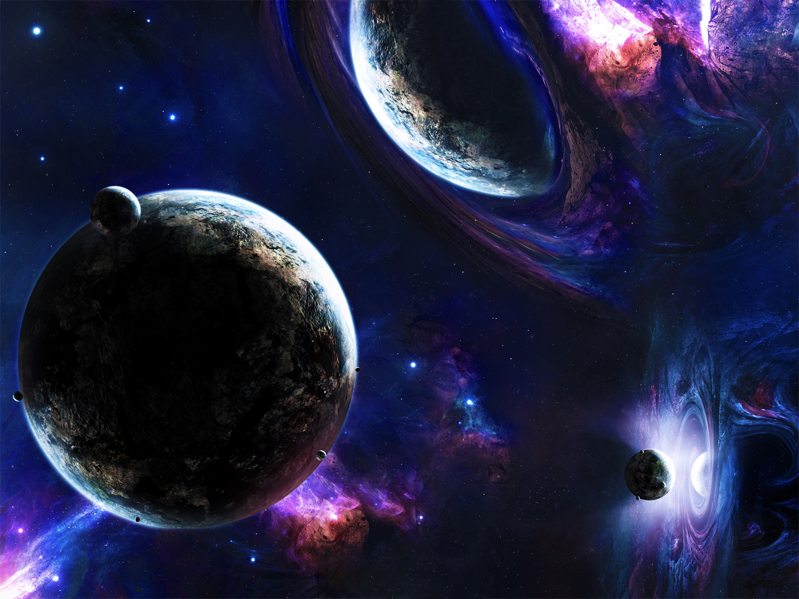 Descarga gratuita de fondo de pantalla para móvil de Planetas, Luna, Espacio, Planeta, Ciencia Ficción, Estrella, Agujero Negro.