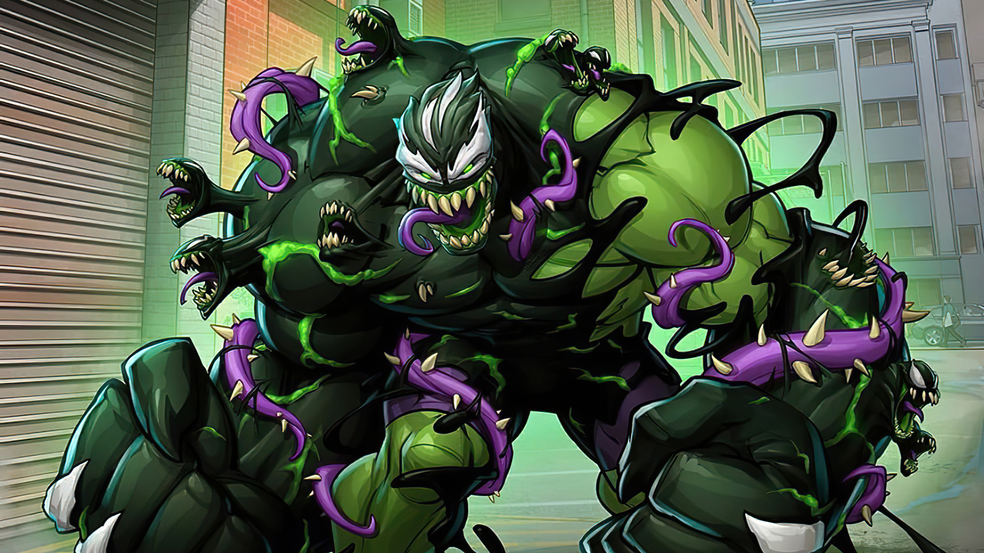 Download mobile wallpaper Hulk, Crossover, Venom, Comics for free.