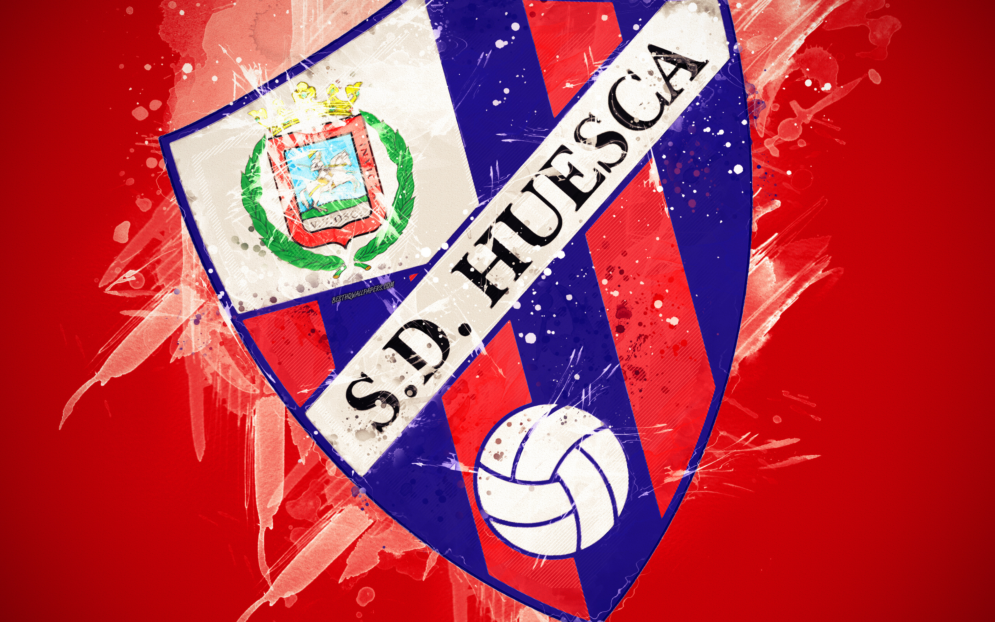 Baixar papel de parede para celular de Esportes, Futebol, Logotipo, Emblema, Sd Huesca gratuito.