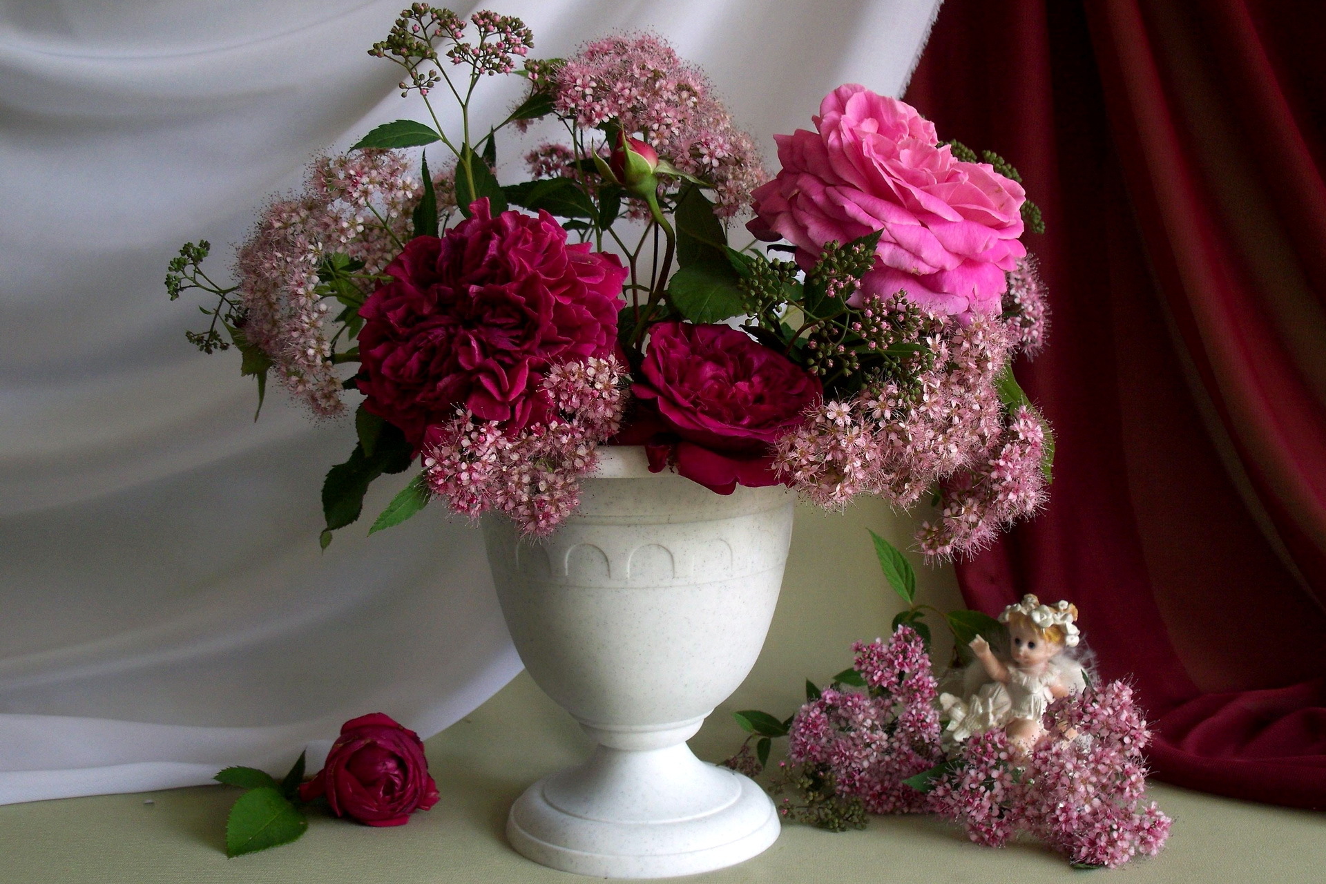 Free download wallpaper Still Life, Flower, Rose, Vase, Photography, Pink Flower on your PC desktop