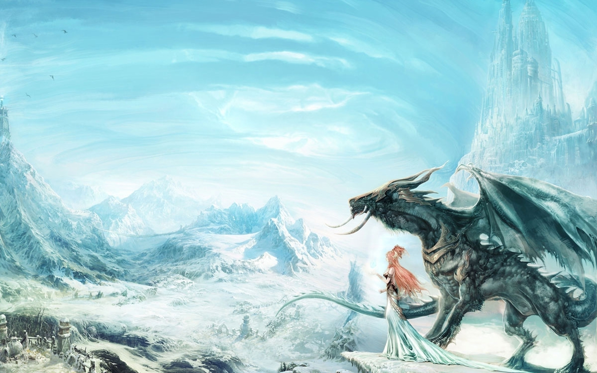 40602 Hintergrundbild herunterladen dragons, fantasie, türkis - Bildschirmschoner und Bilder kostenlos