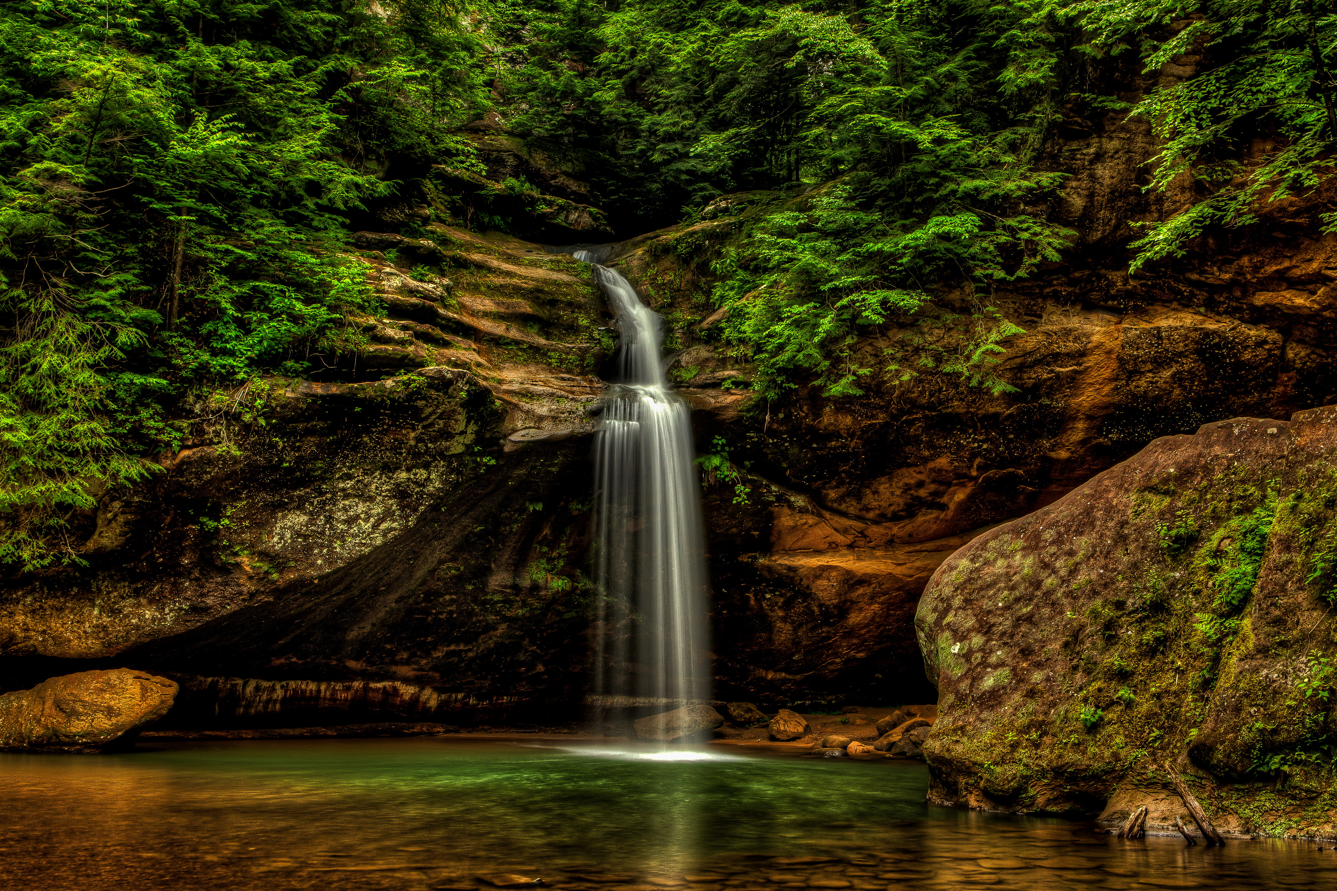 Baixe gratuitamente a imagem Cachoeiras, Floresta, Árvore, Terra/natureza, Cachoeira na área de trabalho do seu PC